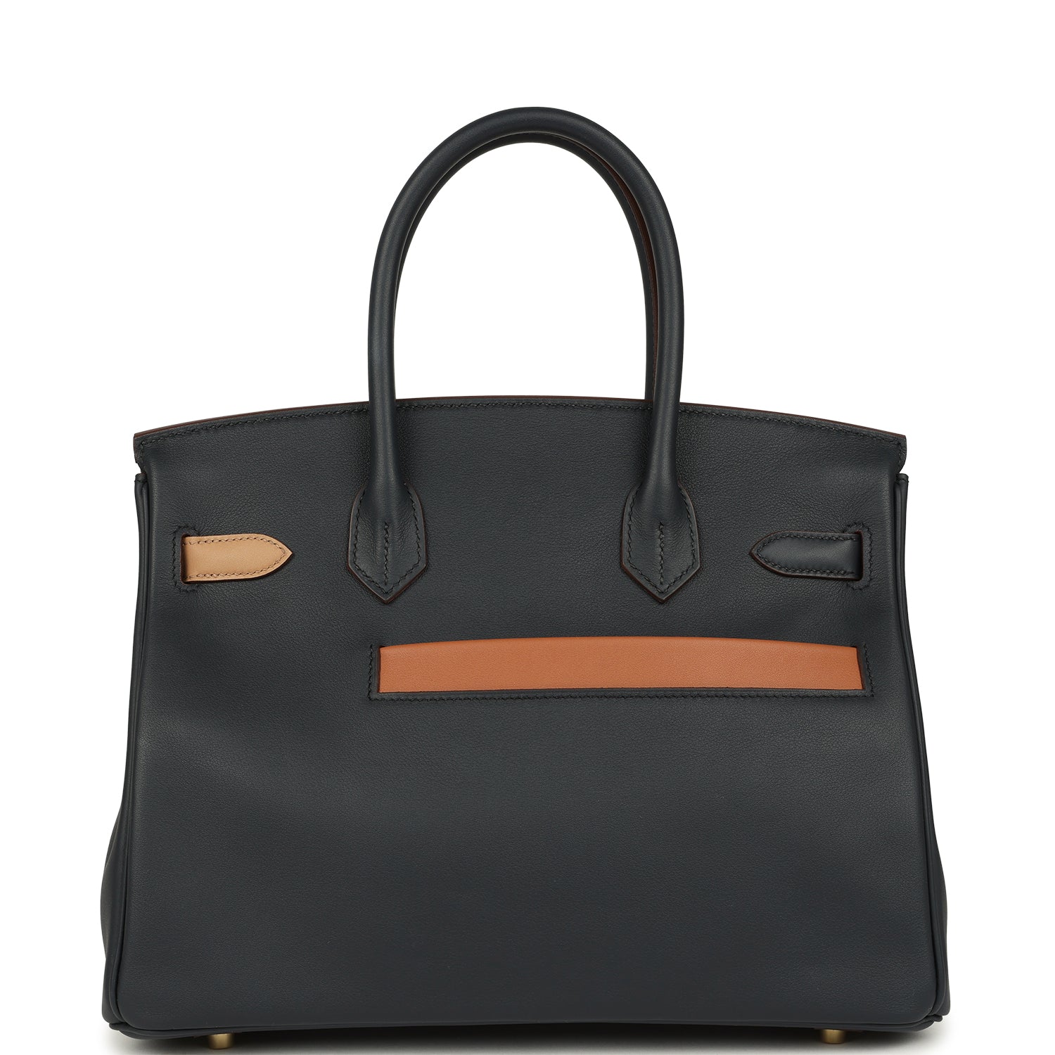Pre-owned Hermes Colormatic Birkin 30 Caban, Chai & Black Swift Gold Hardware
