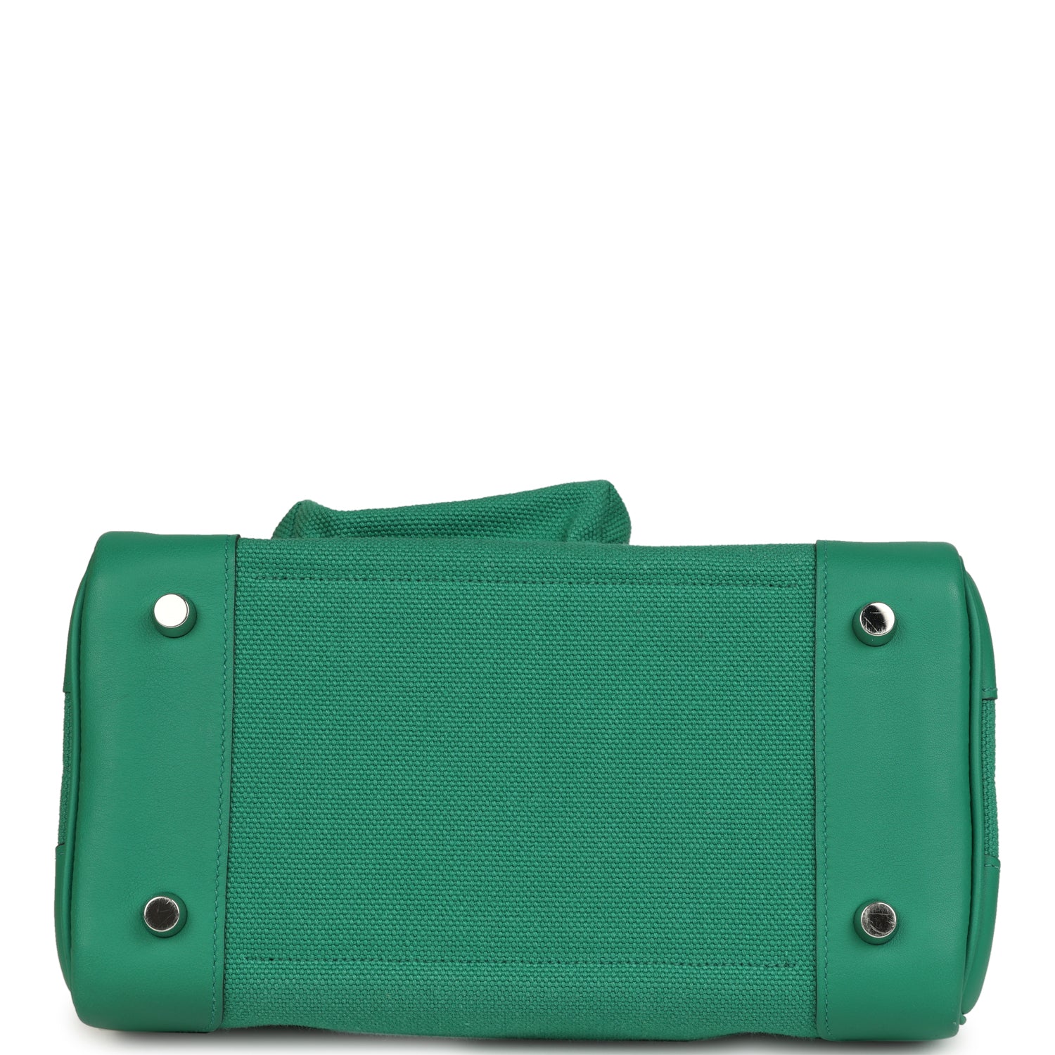Pre-owned Hermes Birkin 25 Cargo Vert Vertigo Toile H and Swift Palladium Hardware