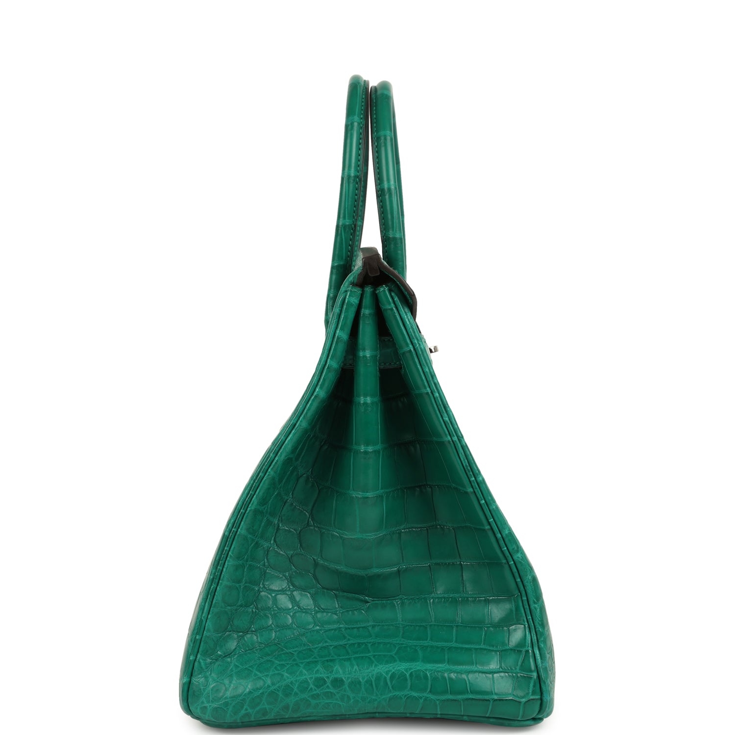 Pre-owned Hermes Birkin 35 Malachite Matte Niloticus Crocodile Palladium Hardware