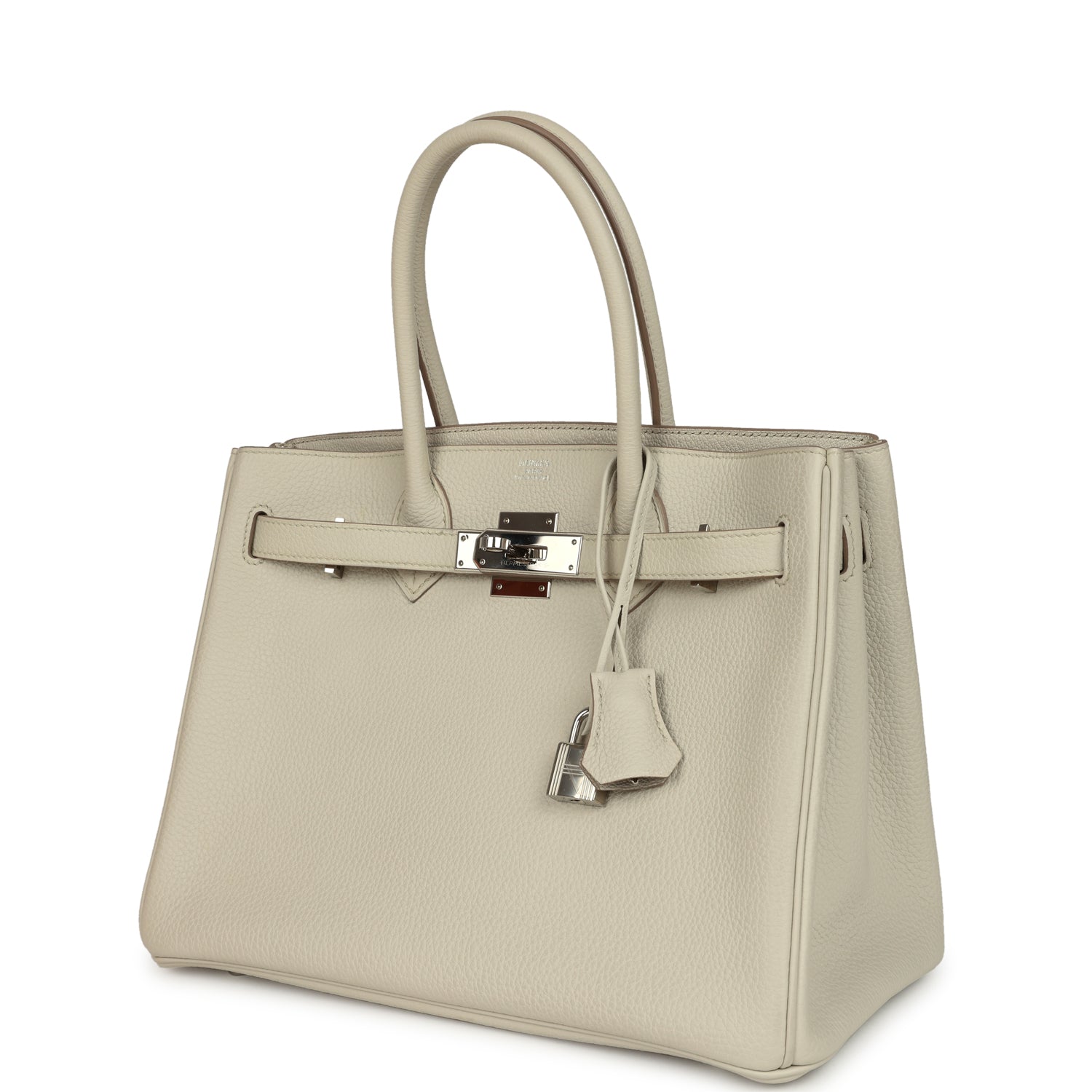 Pre-owned Hermes 3 en 1 Birkin 30 Beton Togo and Swift Palladium Hardware