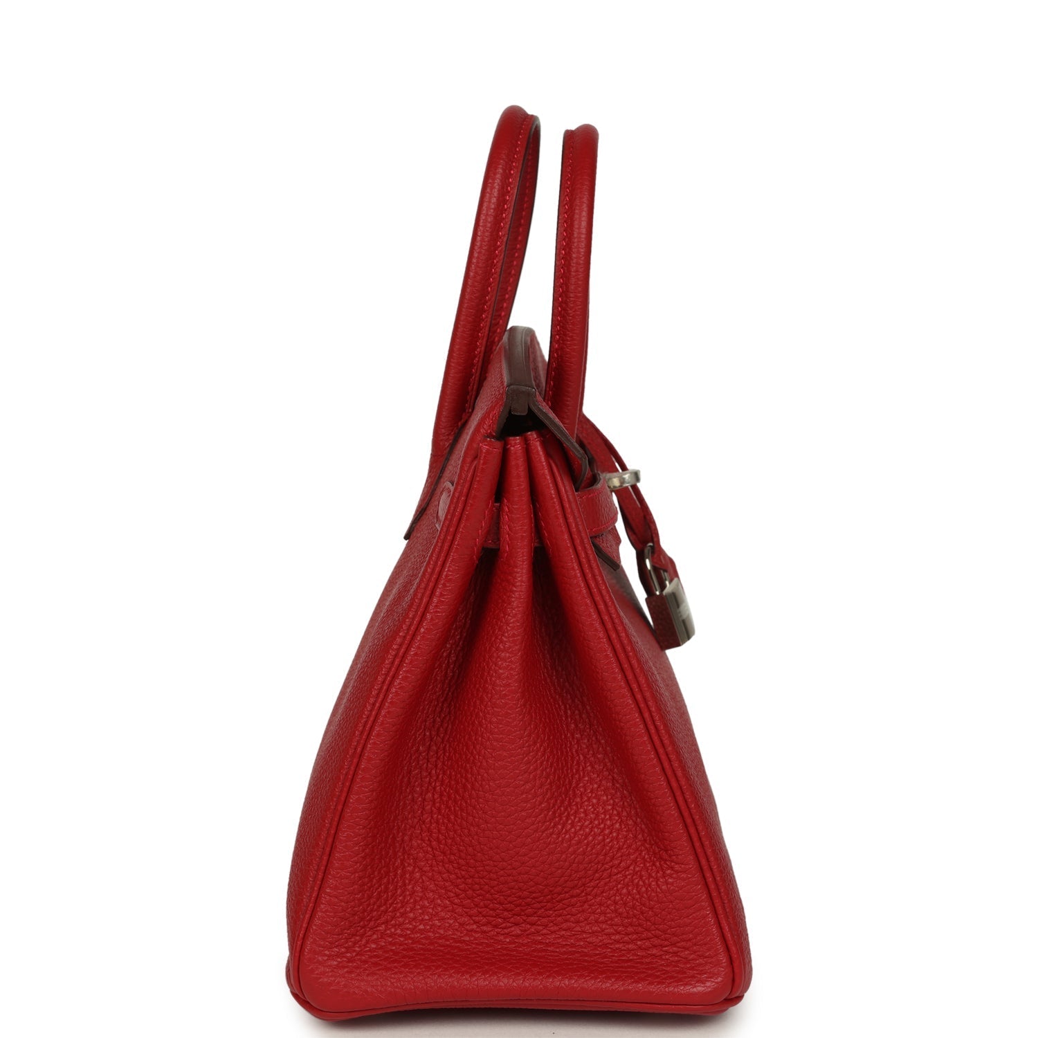 Pre-owned Hermes Birkin 25 Rouge Casaque Togo Palladium Hardware