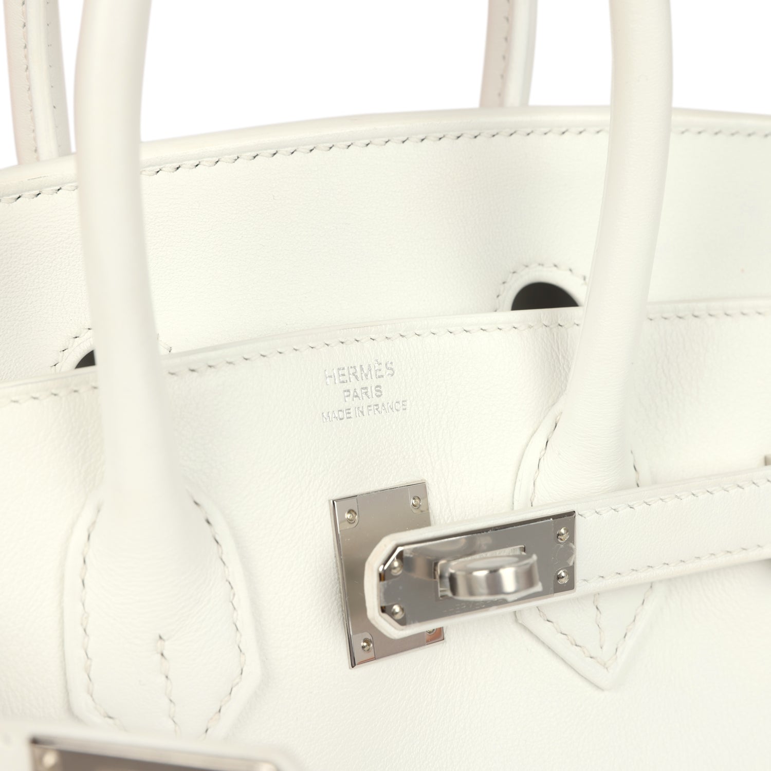 Hermes Birkin 25 New White Swift Palladium Hardware