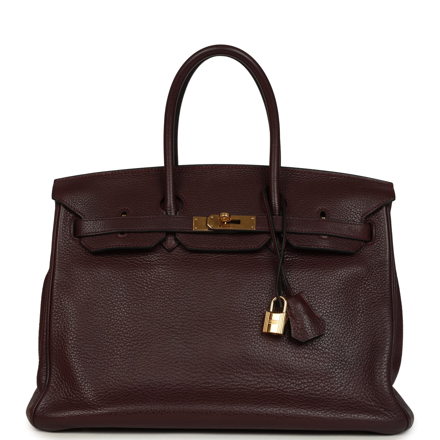 Pre-owned Hermes Birkin 35 Prune Clemence Gold Hardware