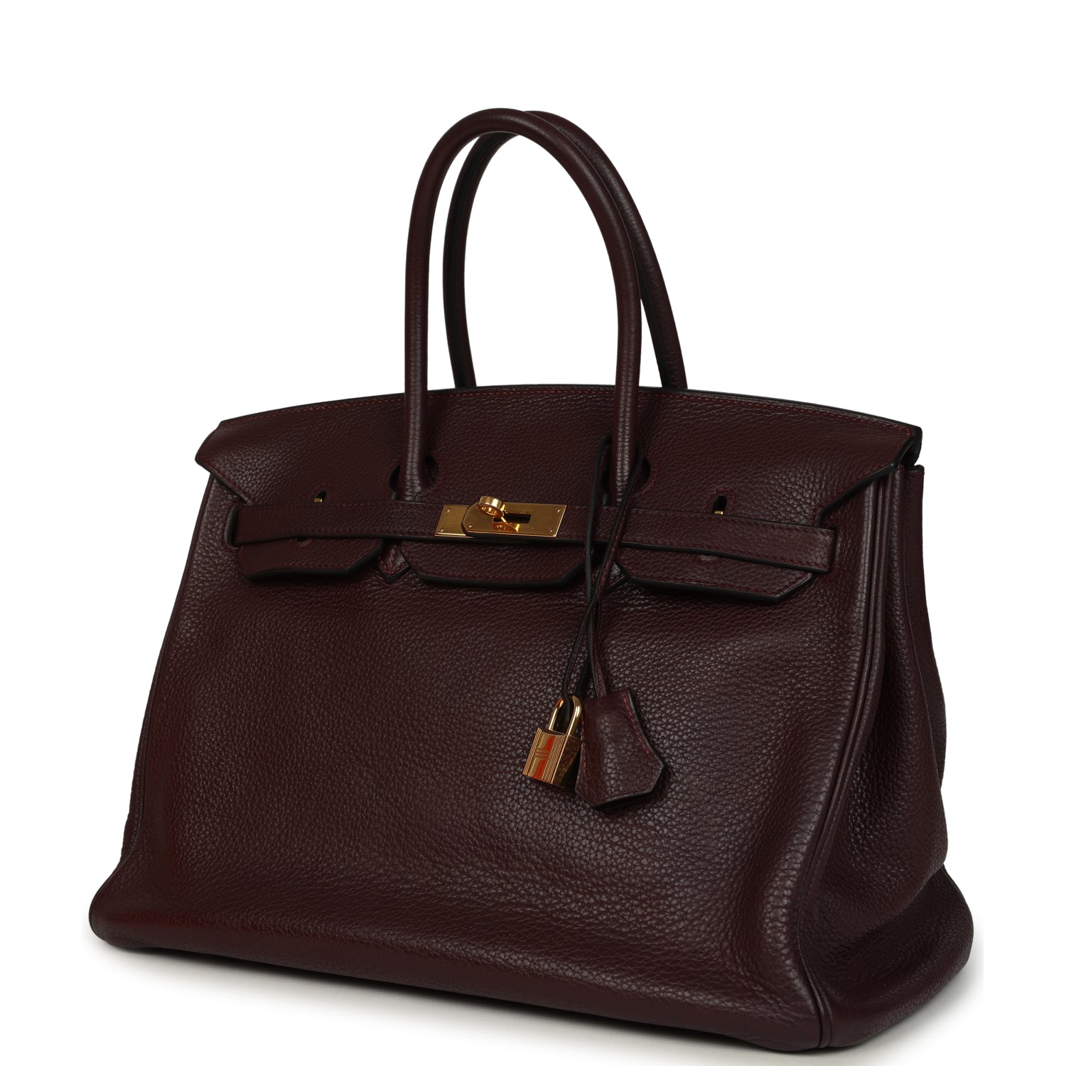Pre-owned Hermes Birkin 35 Prune Clemence Gold Hardware