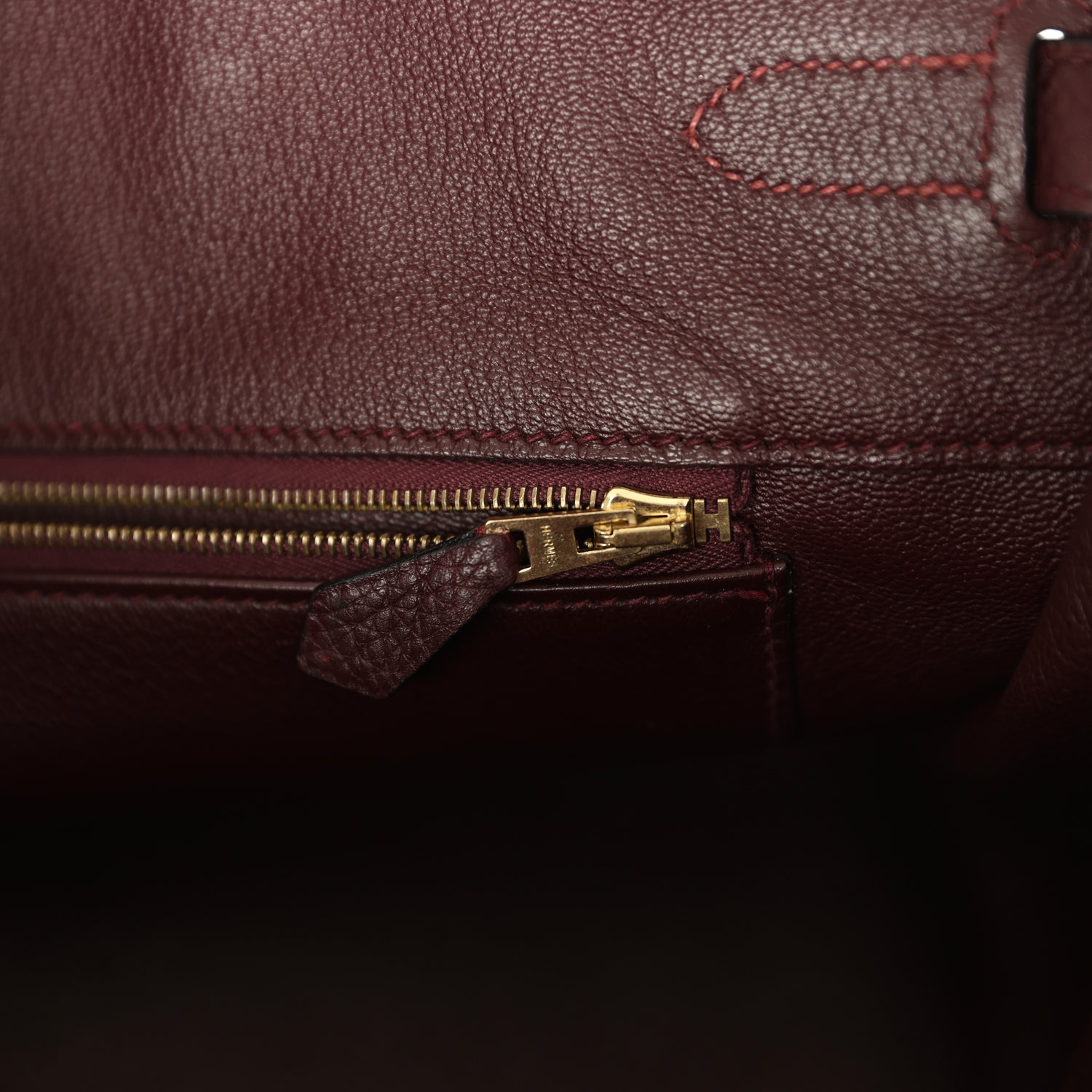 Pre-owned Hermes Birkin 35 Prune Clemence Gold Hardware
