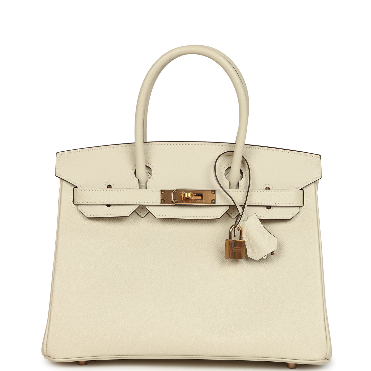 Pre-owned Hermes Special Order (HSS) Birkin 30 Craie Verso Epsom Rose Gold Hardware