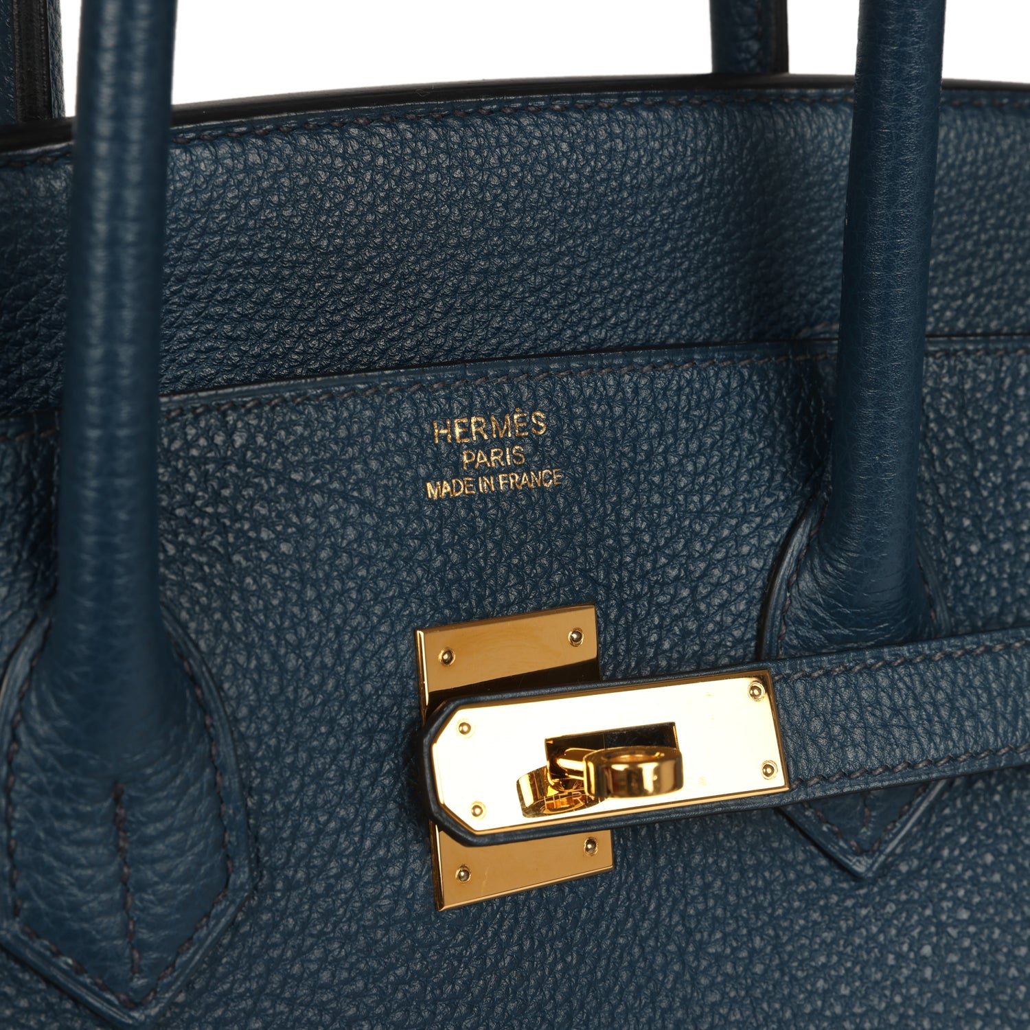 Pre-owned Hermes Birkin 35 Bleu De Prusse Togo Gold Hardware