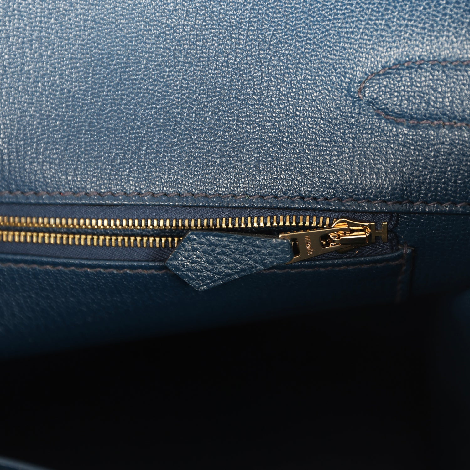 Pre-owned Hermes Birkin 35 Bleu De Prusse Togo Gold Hardware