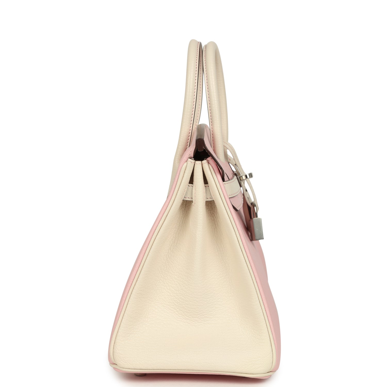 Hermes Special Order (HSS) Birkin 25 Nata and Rose Sakura Chevre Mysore Palladium Hardware
