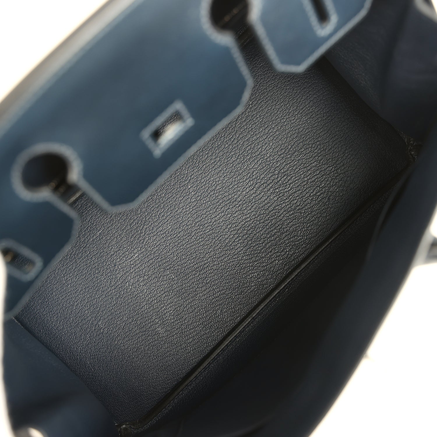 Pre-owned Hermes Birkin 30 Bleu Marine Box Palladium Hardware