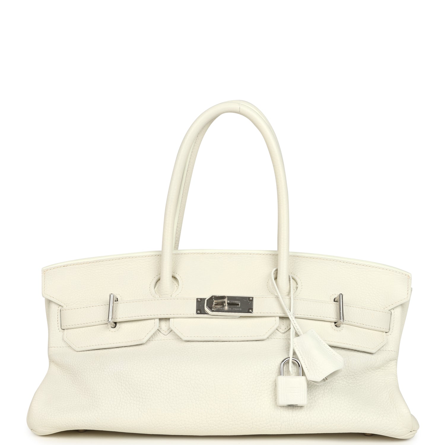 Vintage Hermes Shoulder Birkin 42 JPG White Clemence Palladium Hardware