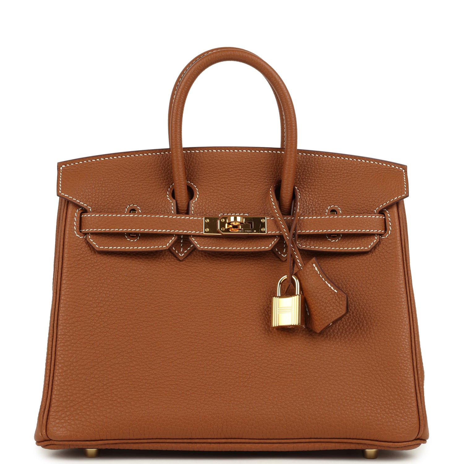 Pre-owned Hermes Birkin 25 Gold Togo Gold Hardware