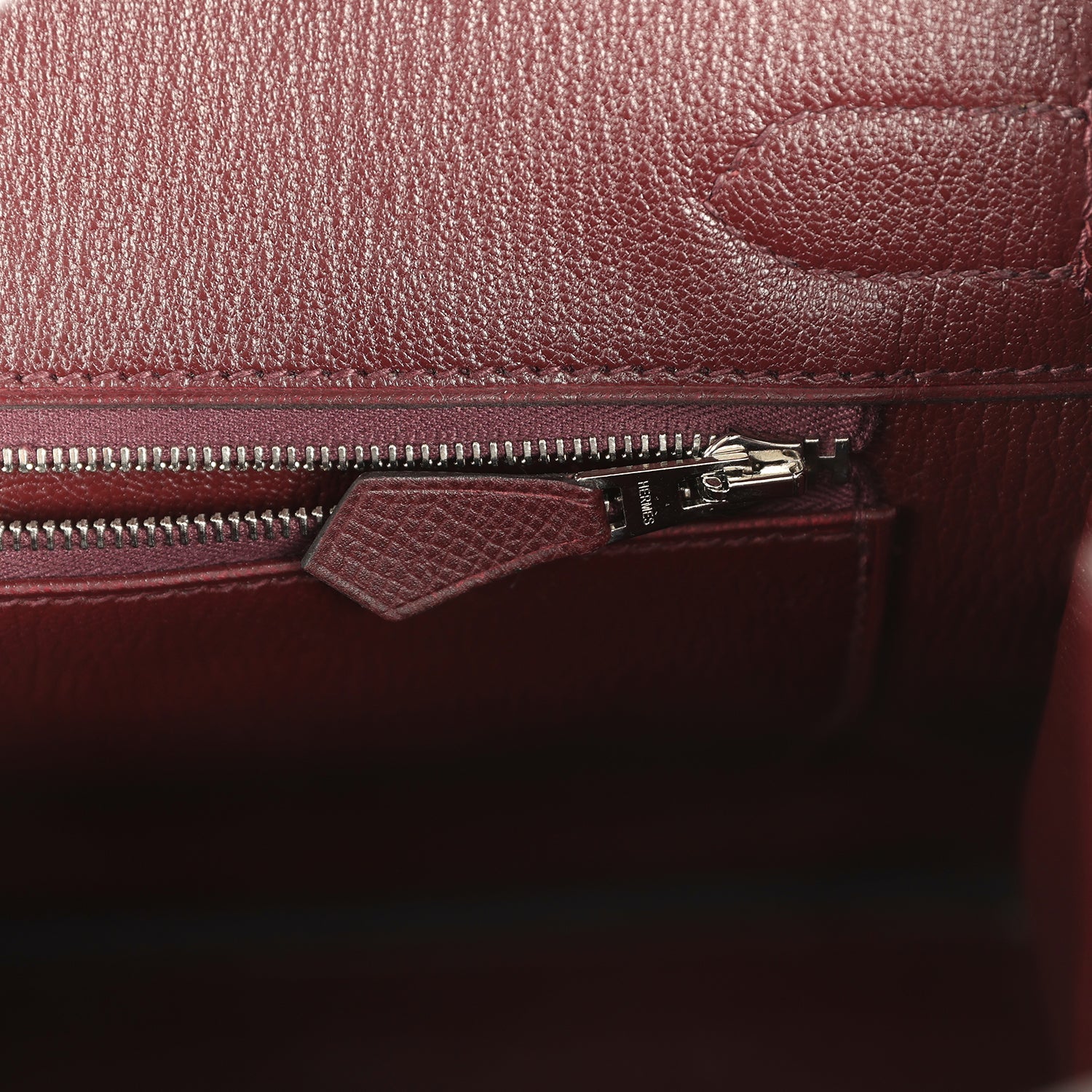 Pre-owned Hermes Birkin 30 Bordeaux Epsom Palladium Hardware