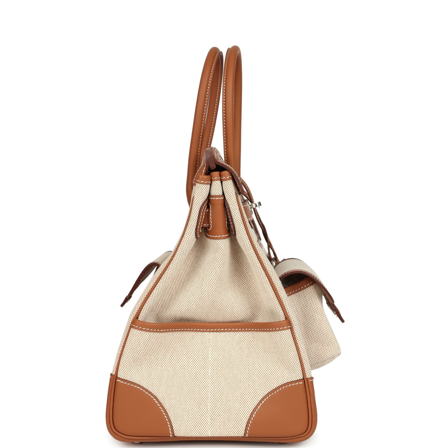 Hermes Birkin Cargo 35 Gold Swift and Gold-Ecru Toile H Canvas Palladium Hardware