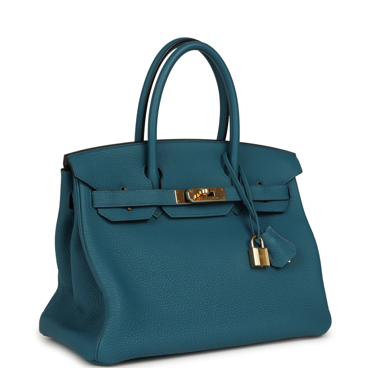 Pre-owned Hermes Birkin 30 Cobalt Togo Gold Hardware