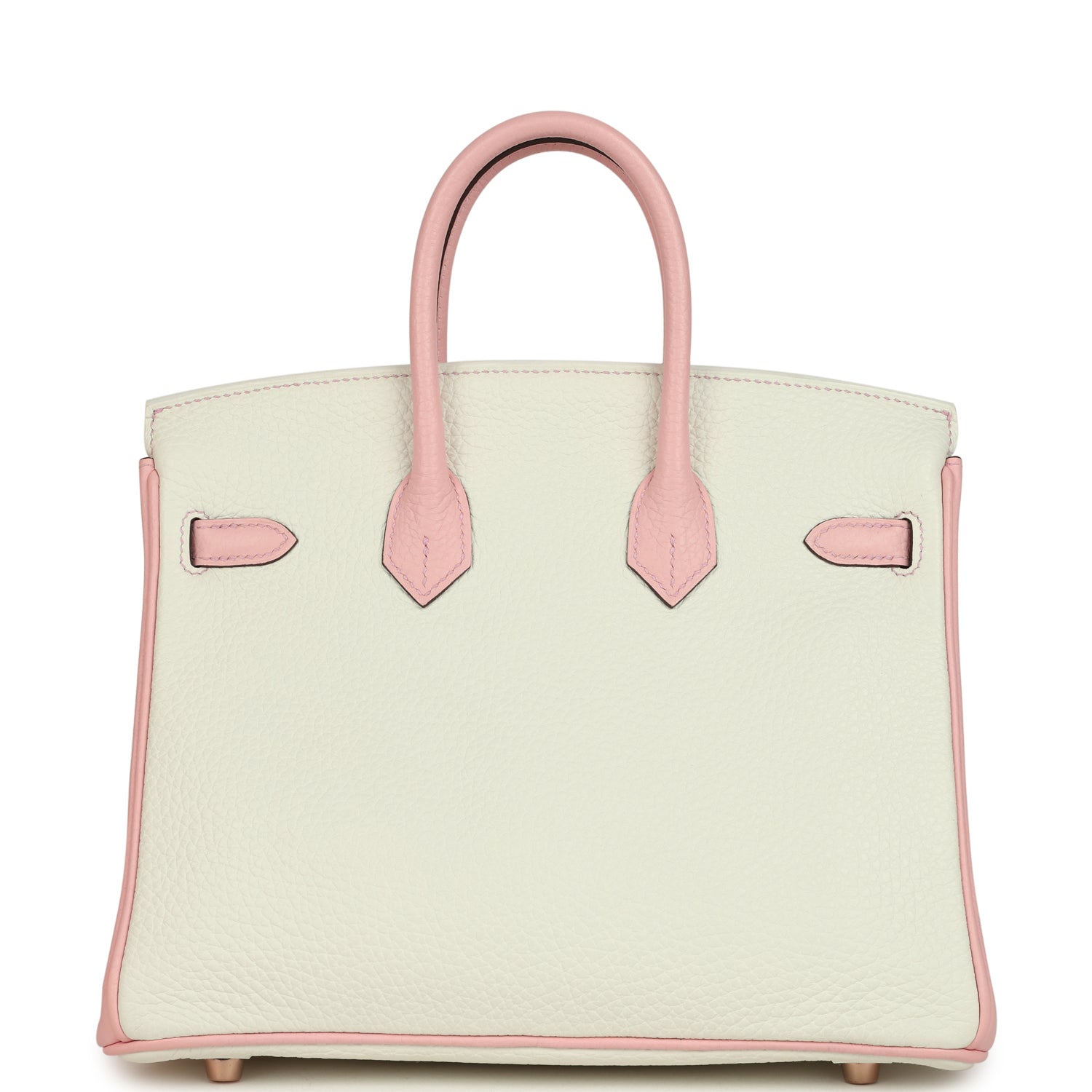 Hermes Special Order (HSS) Birkin 25 White and Rose Sakura Clemence Rose Gold Hardware