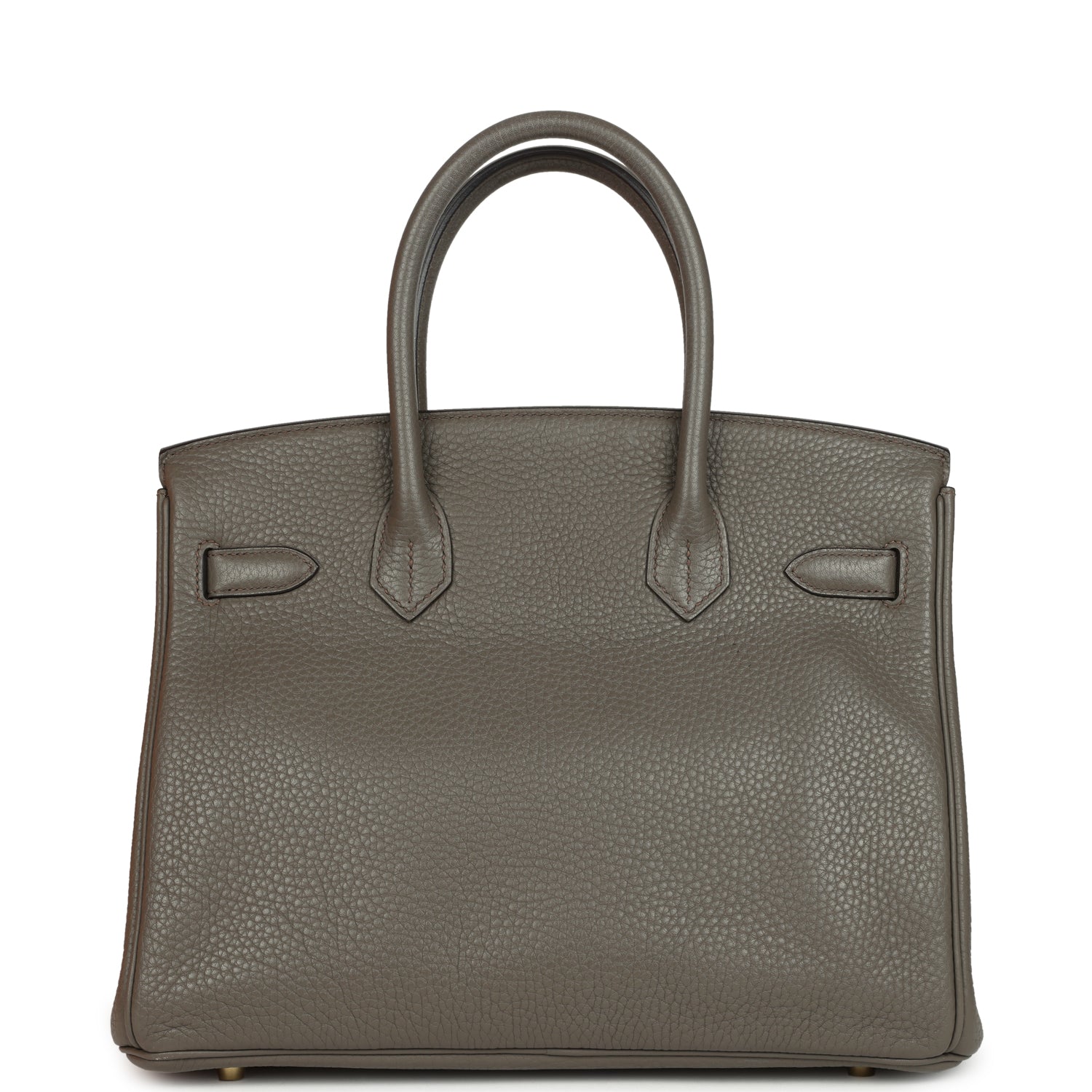 Pre-owned Hermes Birkin 30 Etain Clemence Gold Hardware