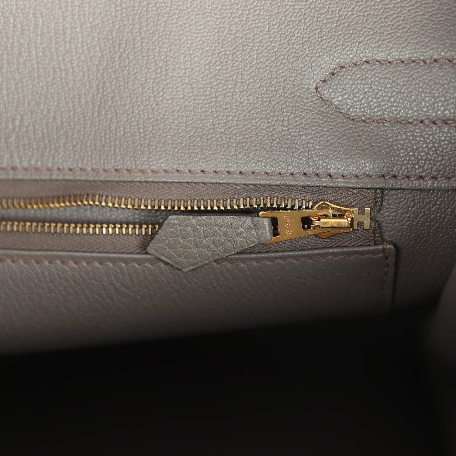 Pre-owned Hermes Birkin 30 Etain Clemence Gold Hardware