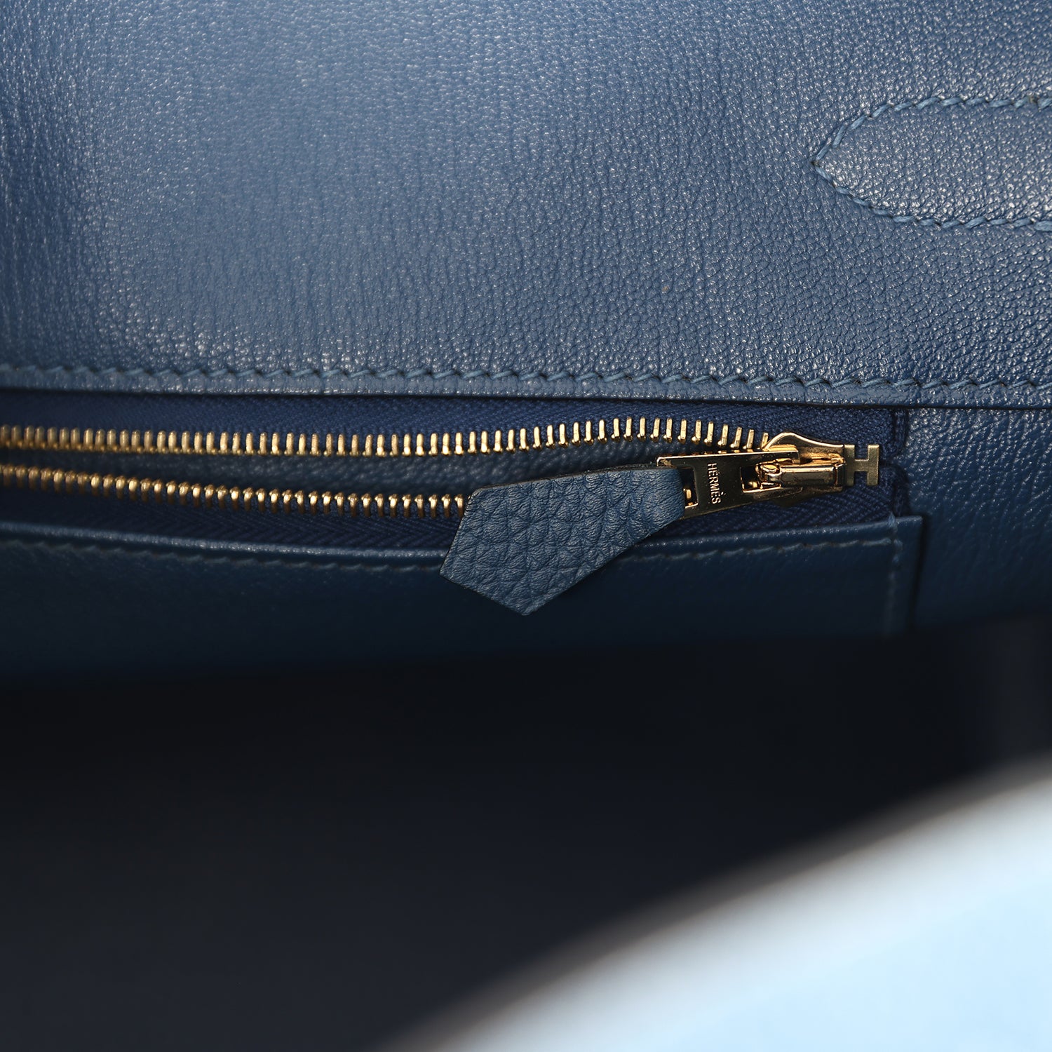 Pre-owned Hermes Birkin 35 Deep Bleu Togo Gold Hardware