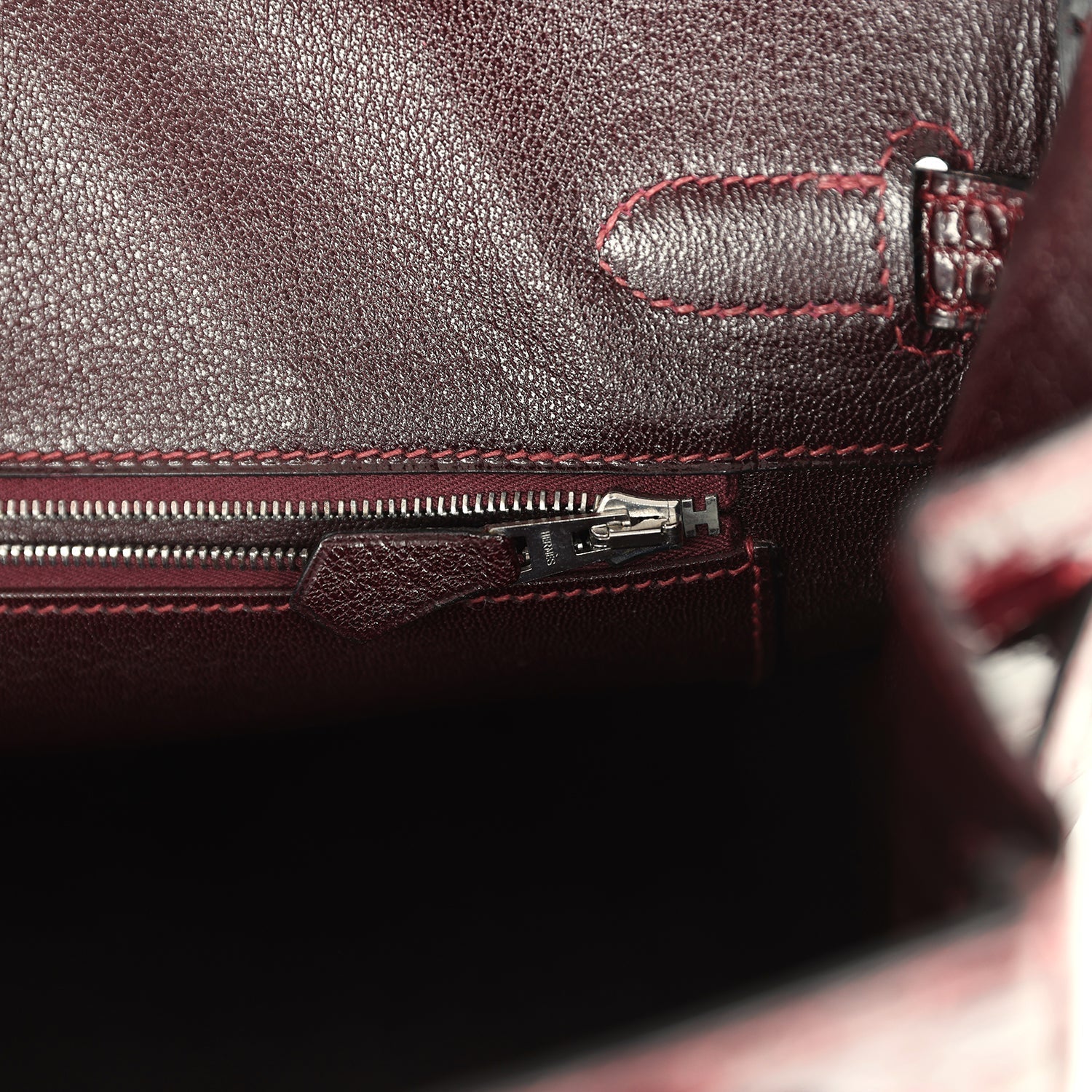 Vintage Hermes Birkin 30 Bordeaux Shiny Niloticus Crocodile Palladium Hardware