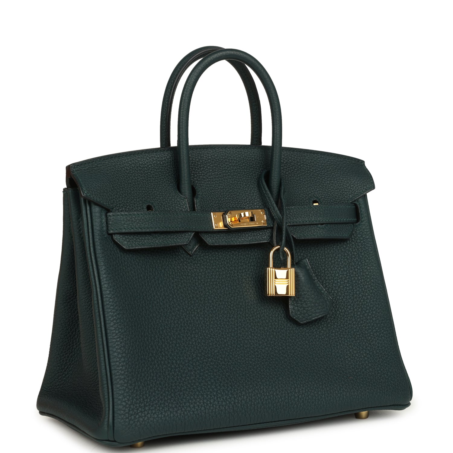 Pre-owned Hermes Birkin 25 Vert Cypress Togo Gold Hardware