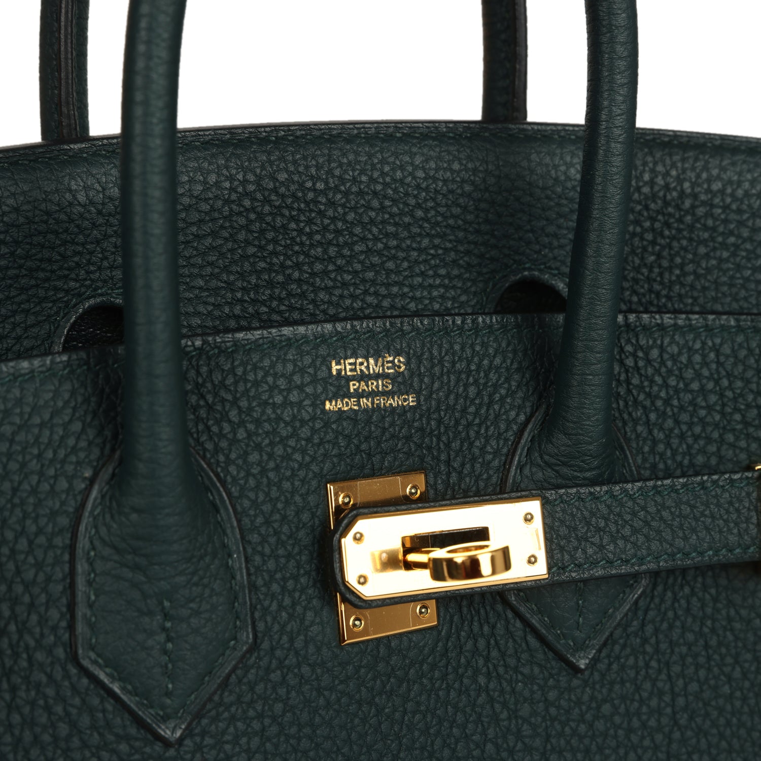 Pre-owned Hermes Birkin 25 Vert Cypress Togo Gold Hardware