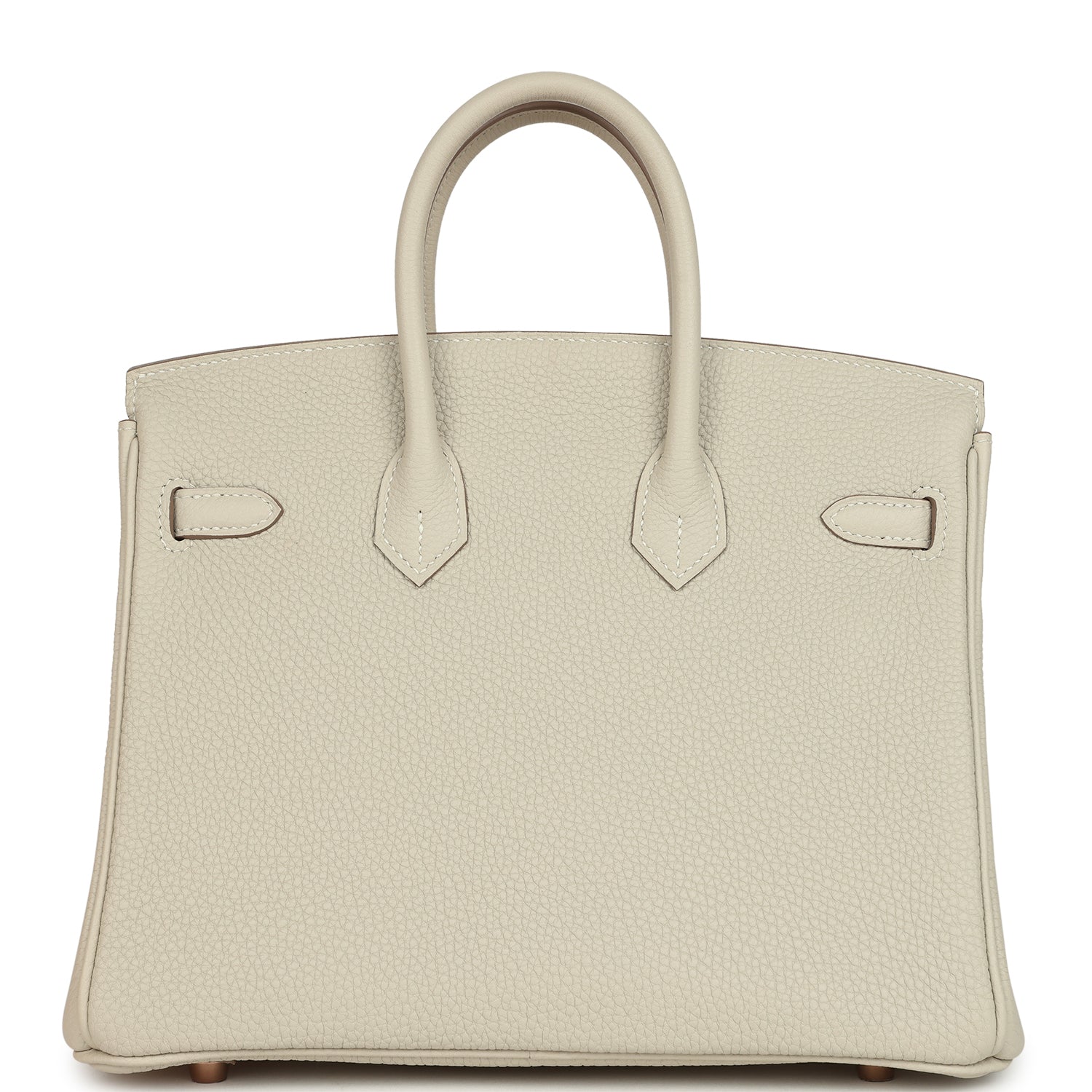 Pre-owned Hermes Special Order (HSS) Birkin 25 Craie Verso Togo Rose Gold Hardware