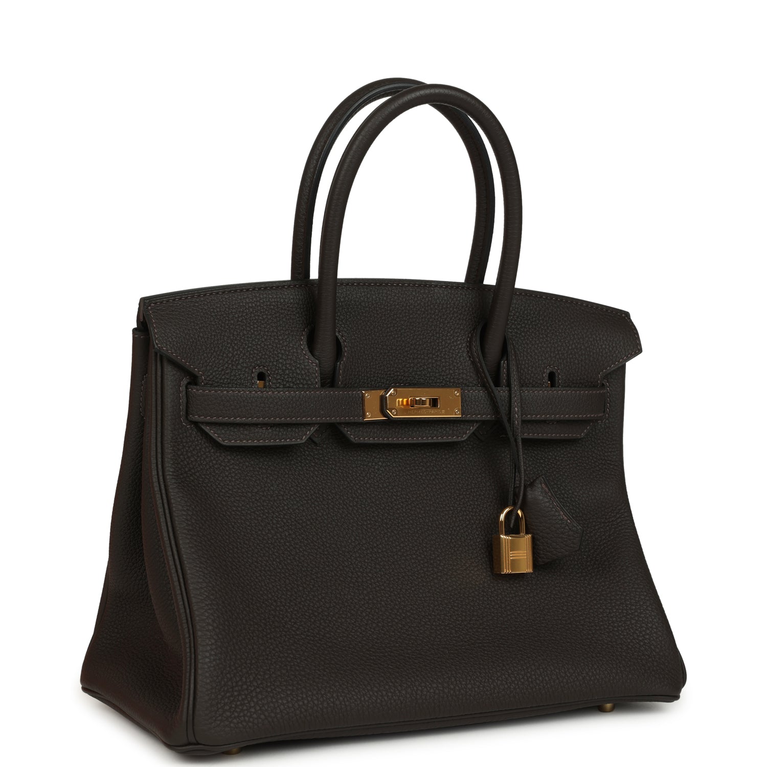 Pre-owned Hermes Birkin 30 Macassar Togo Gold Hardware