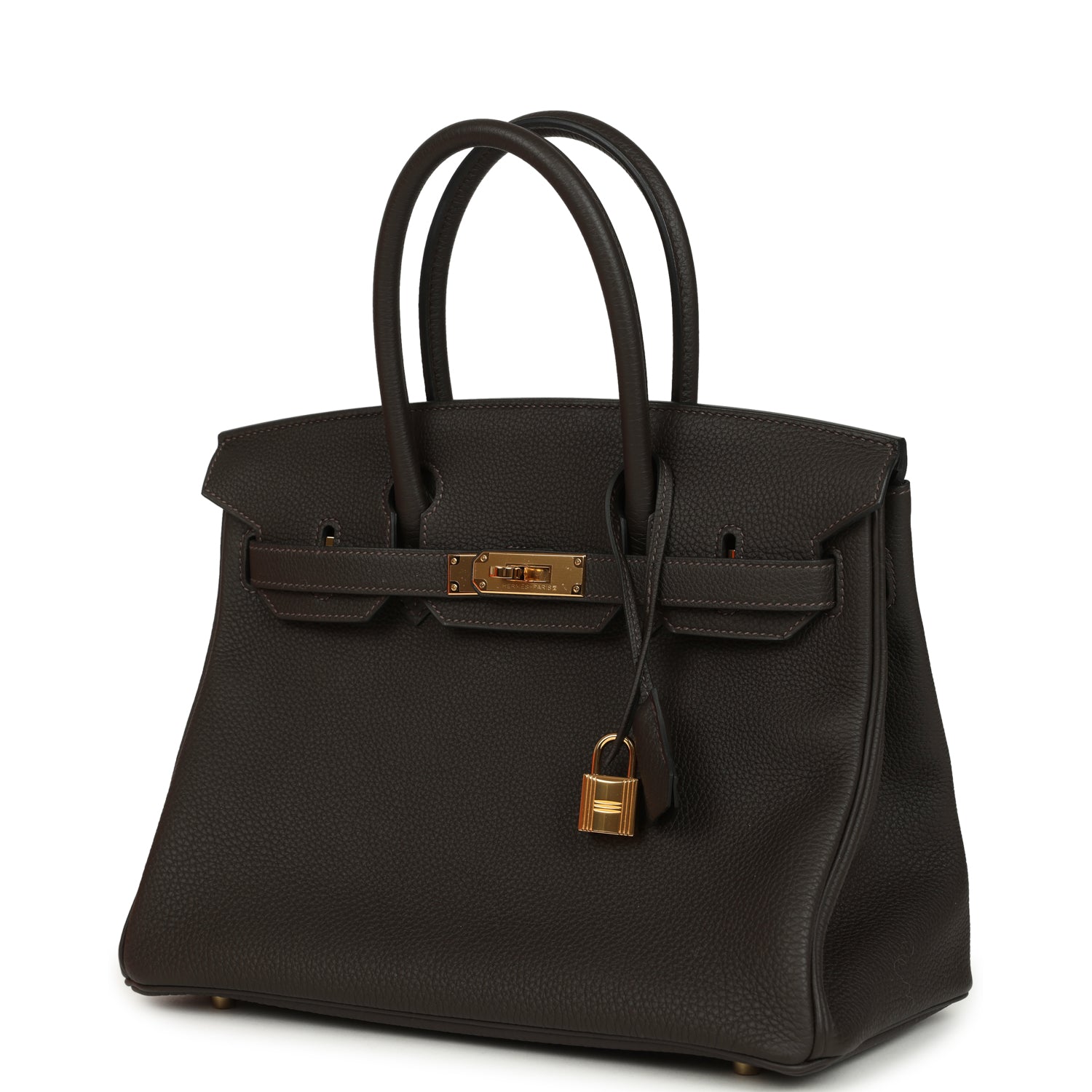 Pre-owned Hermes Birkin 30 Macassar Togo Gold Hardware