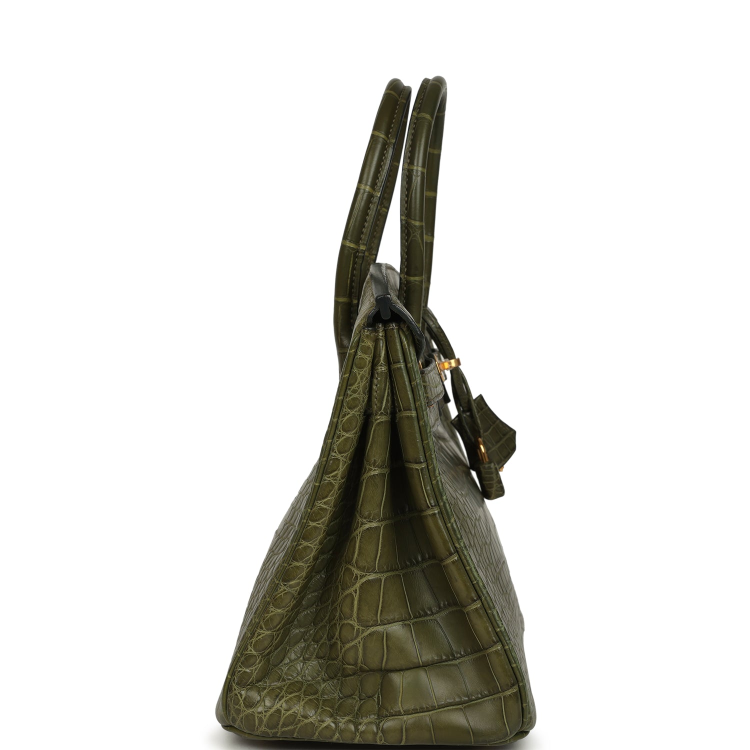 Vintage Hermes Birkin 30 Vert Olive Matte Alligator Gold Hardware