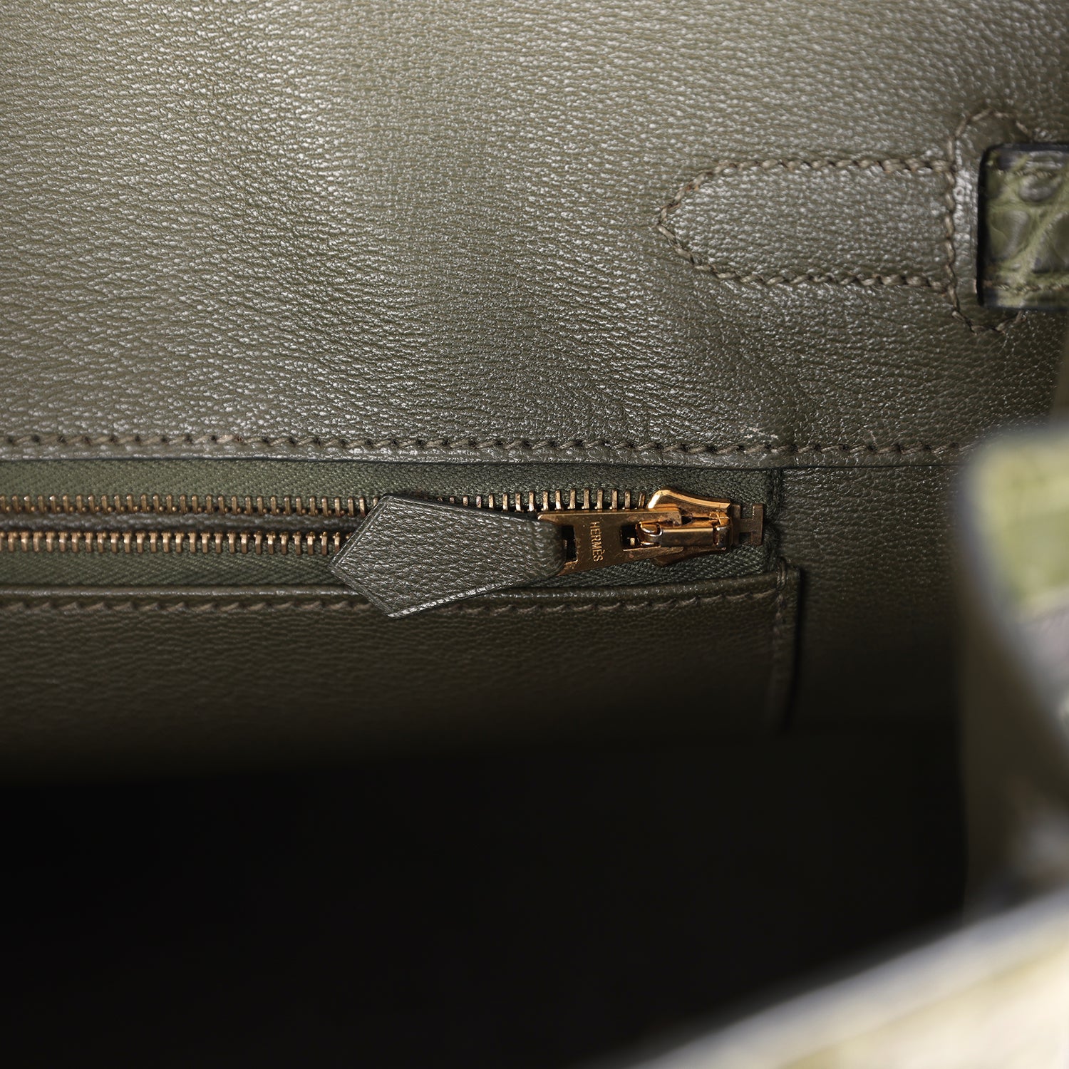 Vintage Hermes Birkin 30 Vert Olive Matte Alligator Gold Hardware