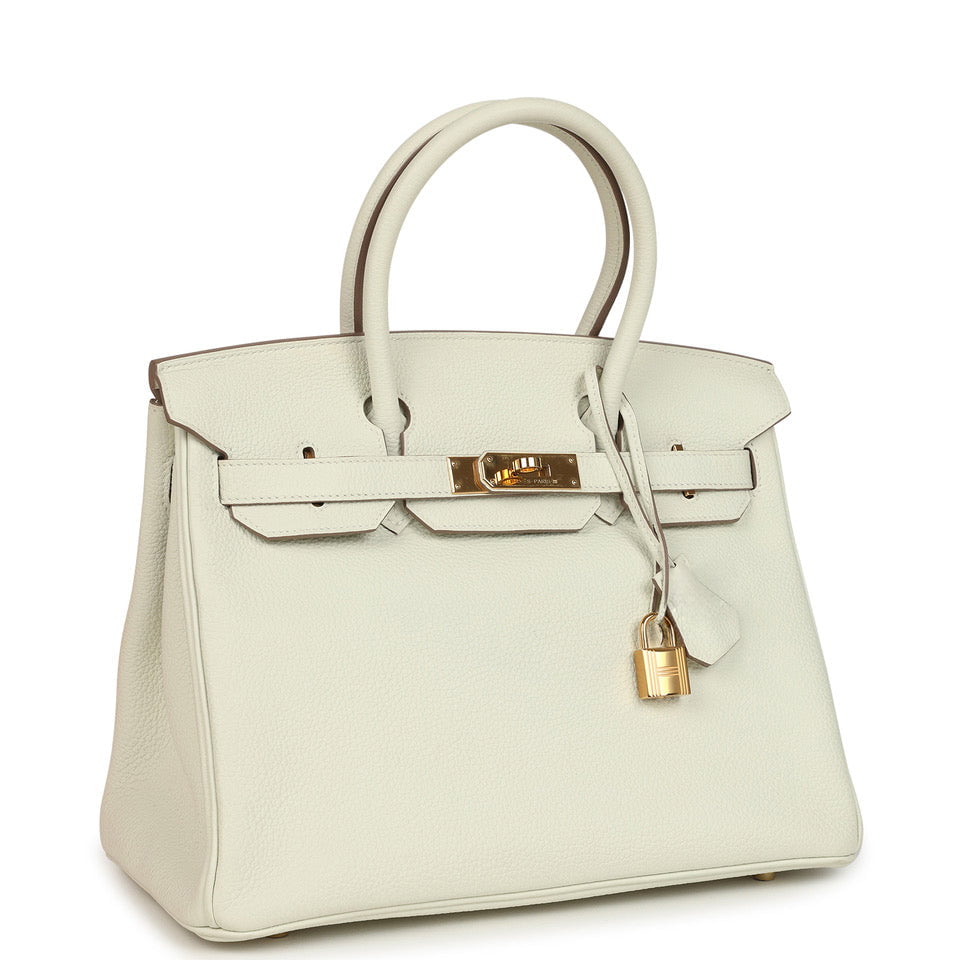 Pre-owned Hermes Birkin 30 Mushroom Togo Gold Hardware