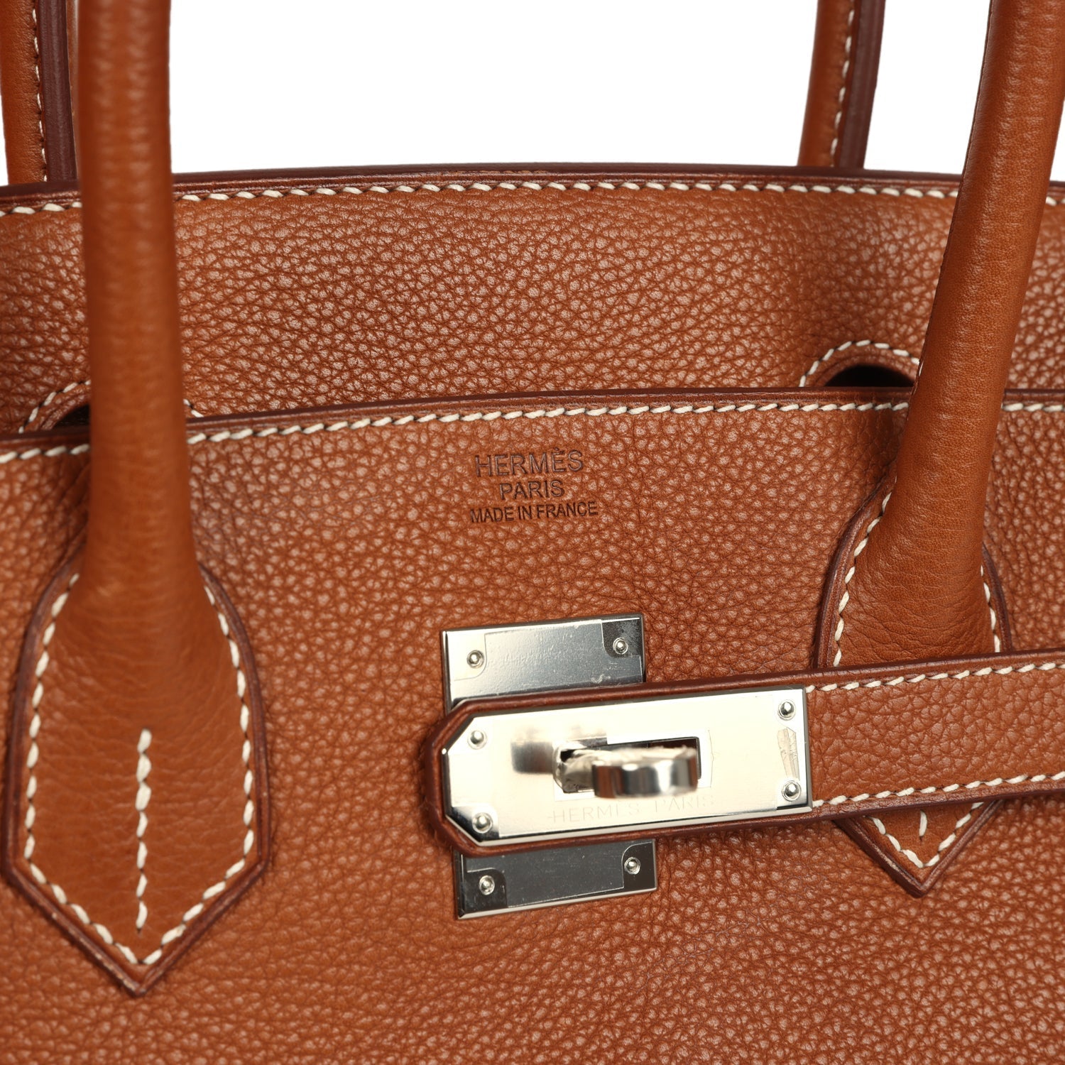 Pre-owned Hermes Birkin 30 Fauve Barenia Faubourg Palladium Hardware