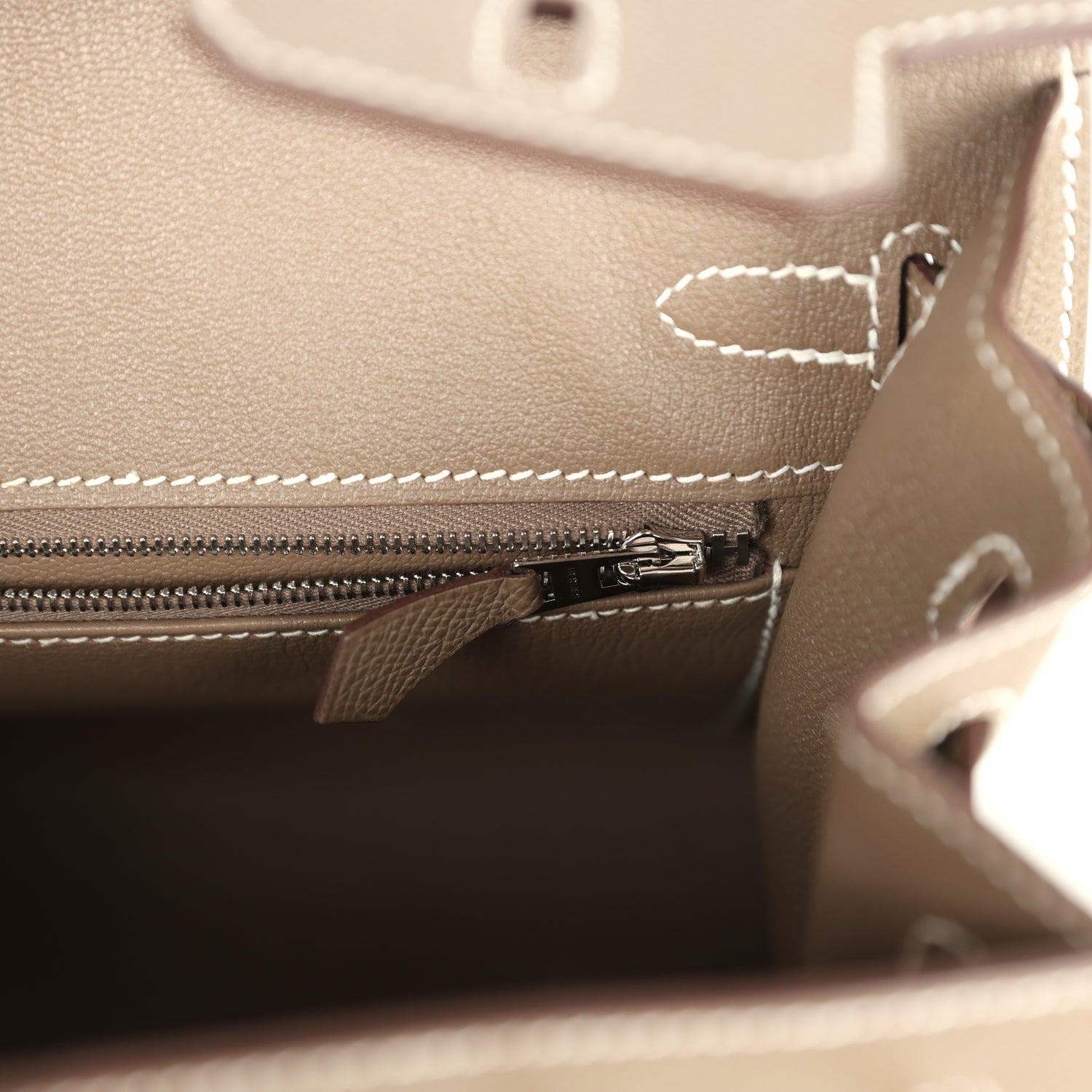 Hermes Birkin Sellier 25 Etoupe Epsom Palladium Hardware