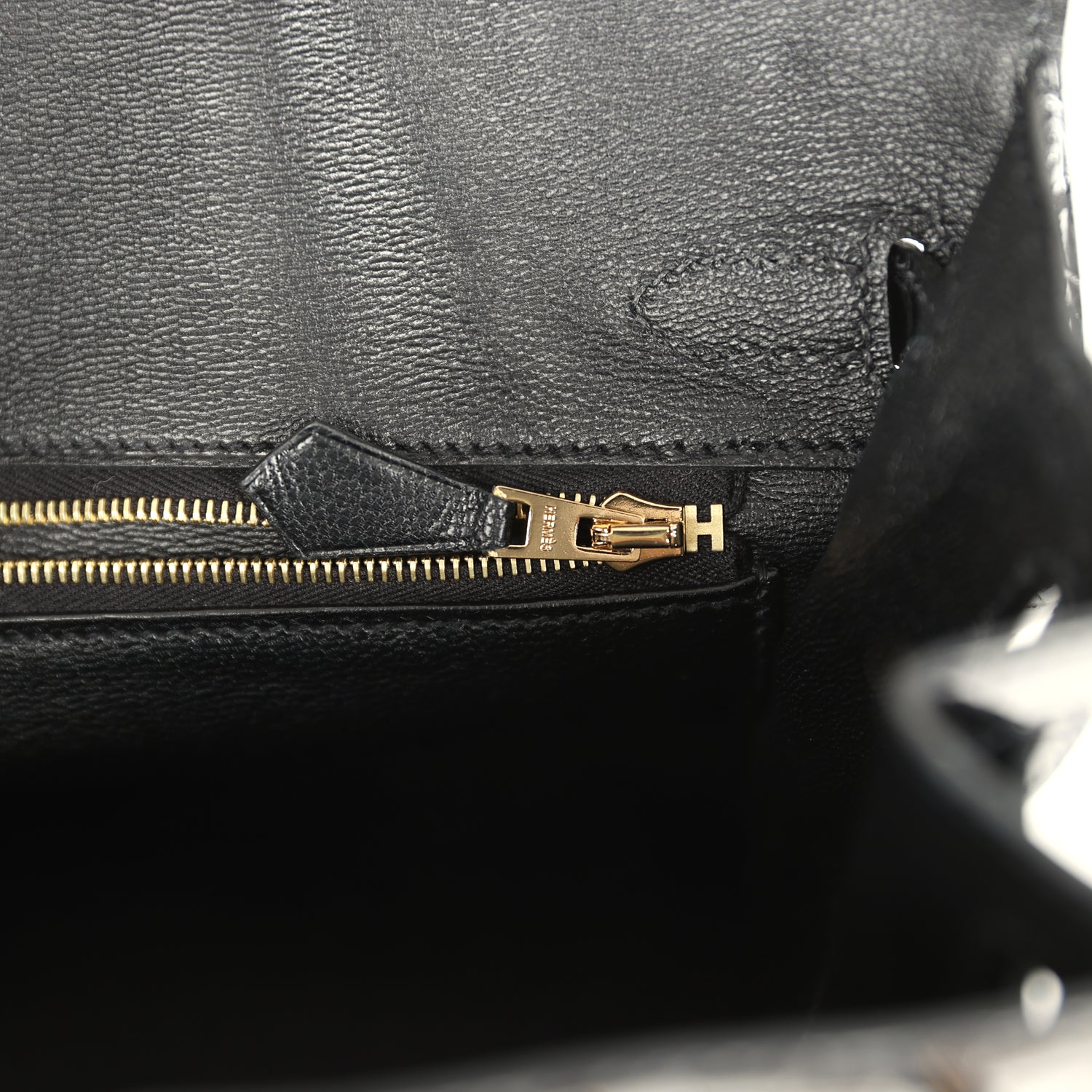 Pre-owned Hermes Birkin Sellier 25 Black Shiny Alligator Gold Hardware