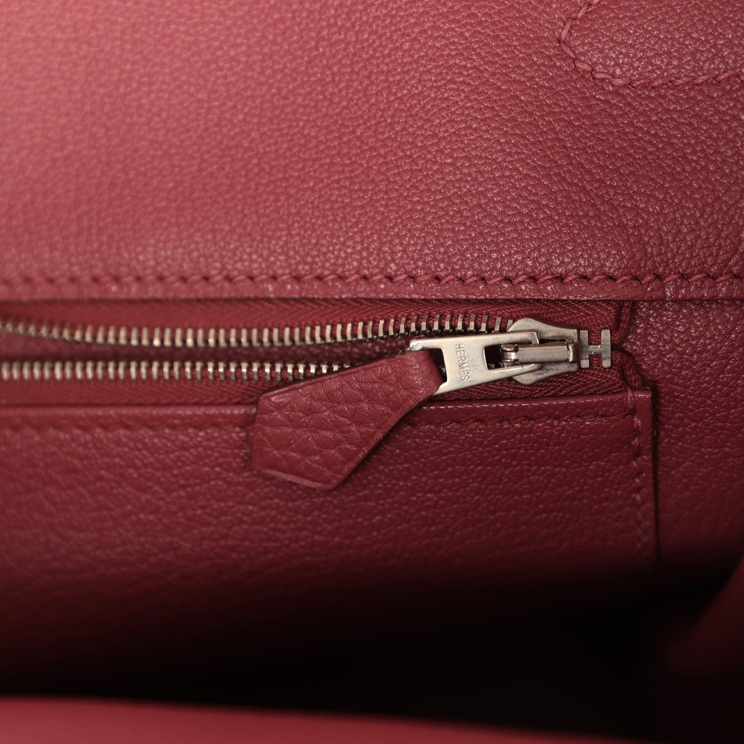 Pre-owned Hermes Birkin 35 Bois De Rose Clemence Palladium Hardware