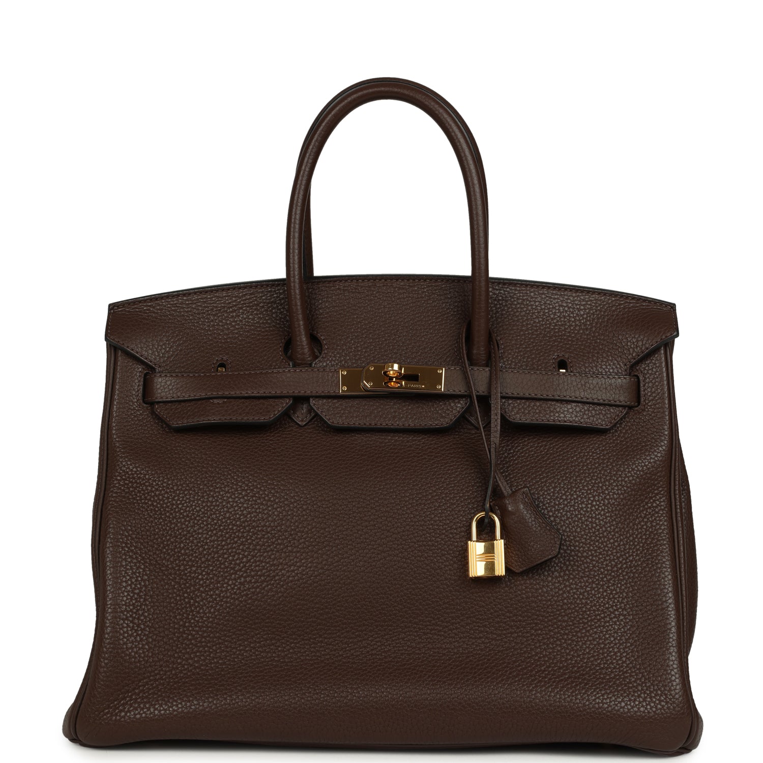 Pre-owned Hermes Birkin 35 Cacao Clemence Gold Hardware