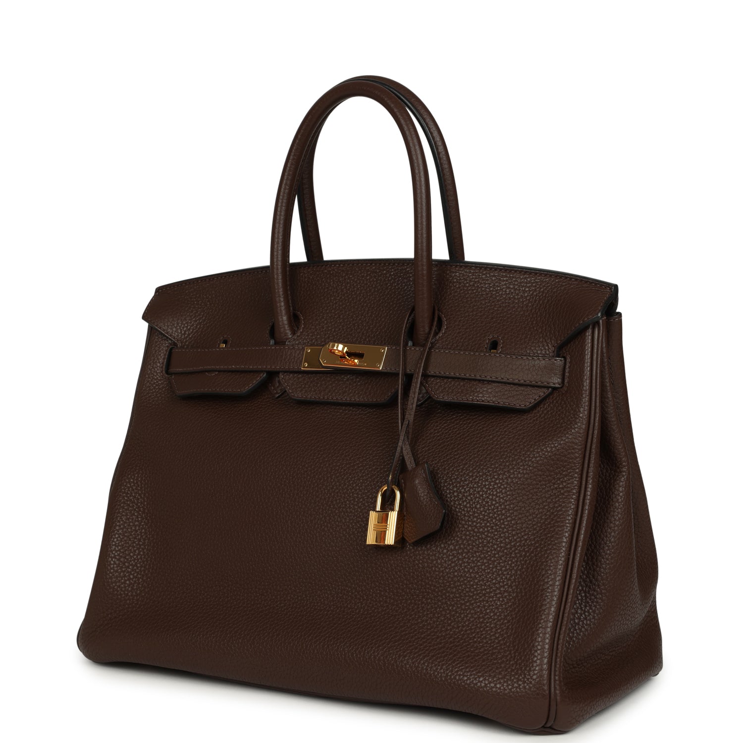 Pre-owned Hermes Birkin 35 Cacao Clemence Gold Hardware