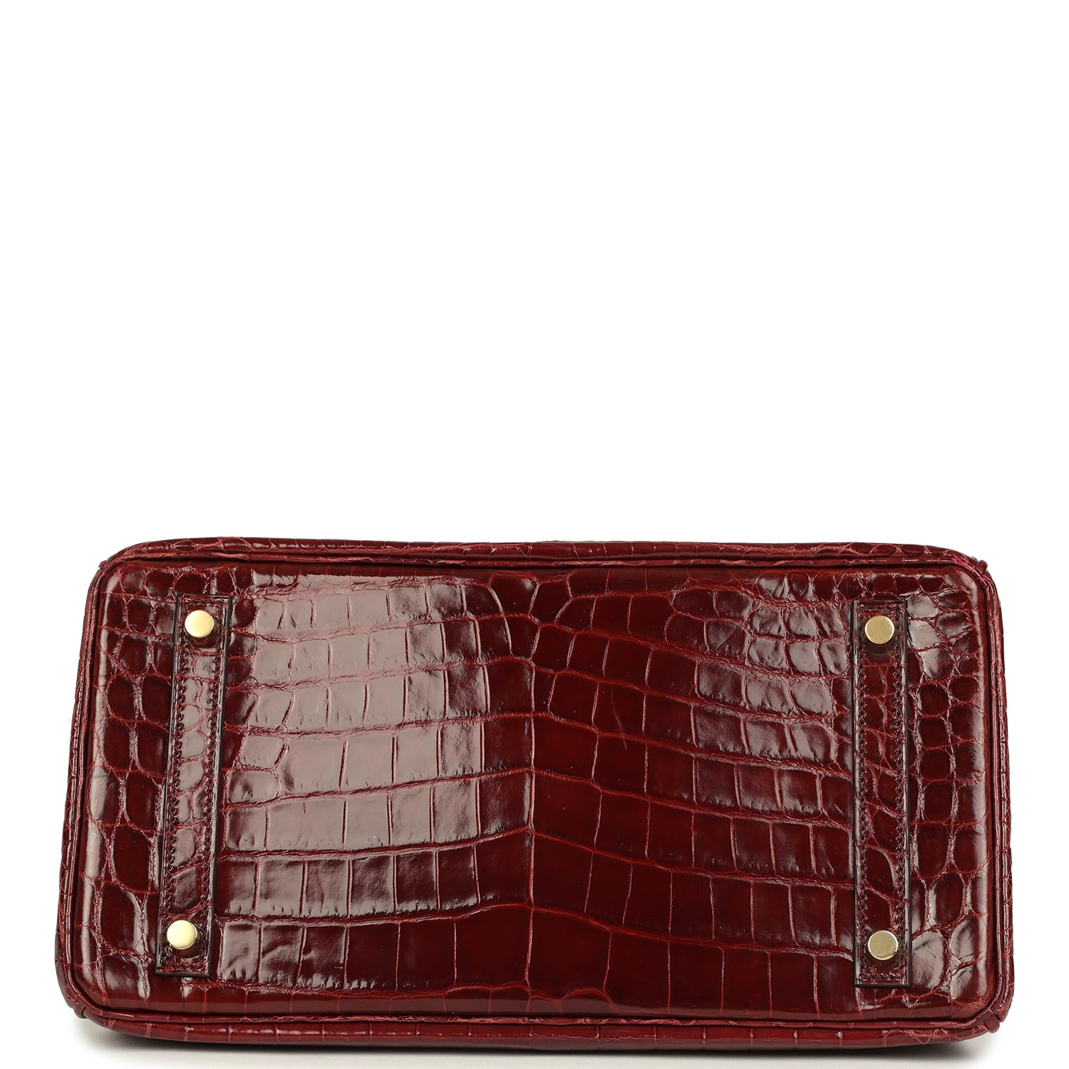 Pre-owned Hermes Birkin 30 Bourgogne Shiny Niloticus Crocodile Gold Hardware