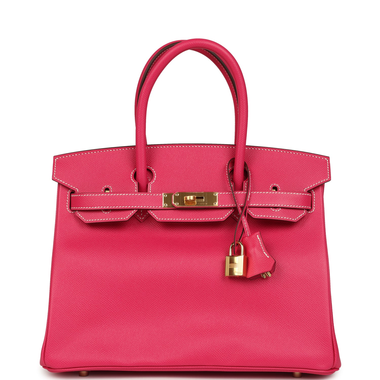 Pre-owned Hermes Birkin 30 Rose Tyrien Epsom Gold Hardware