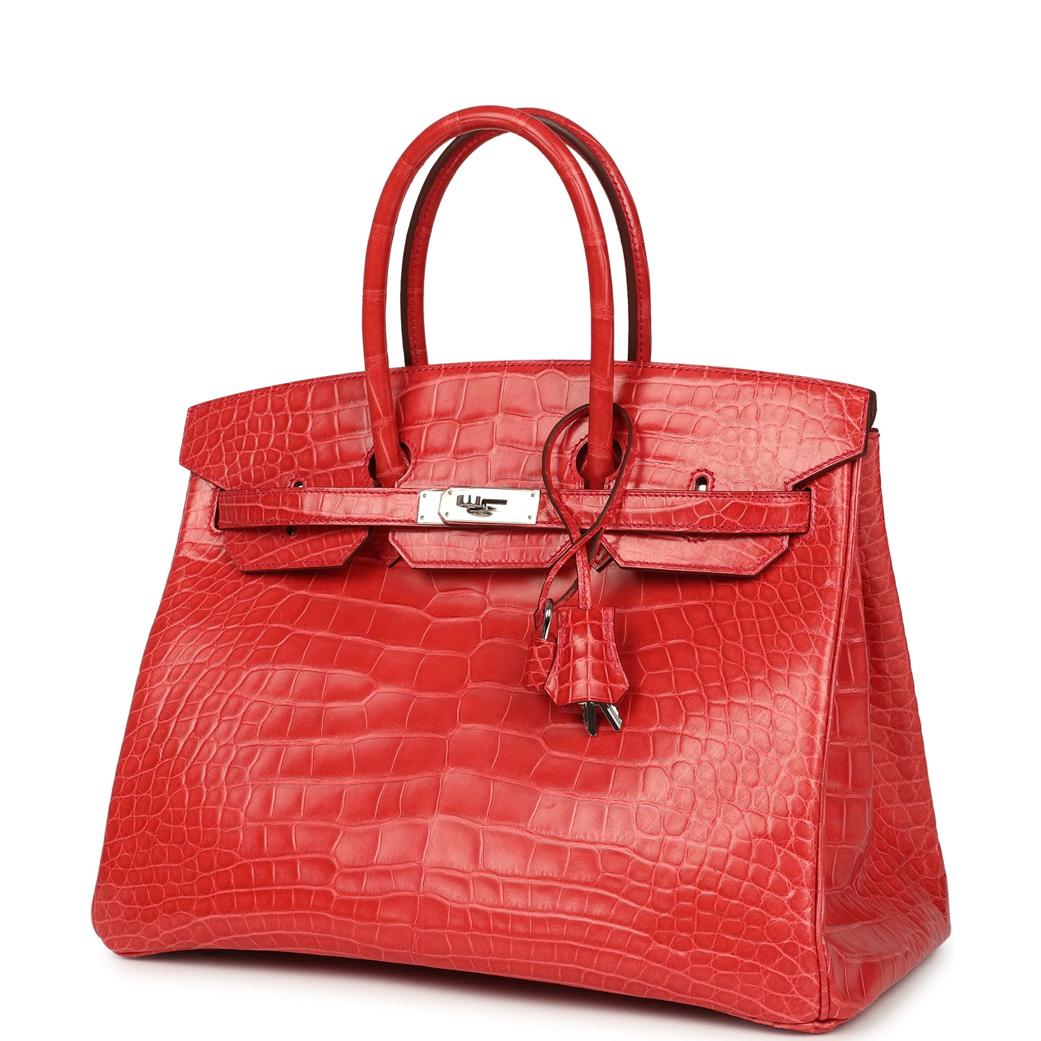 Pre-owned Hermes Birkin 35 Bougainvillea Matte Alligator Palladium Hardware