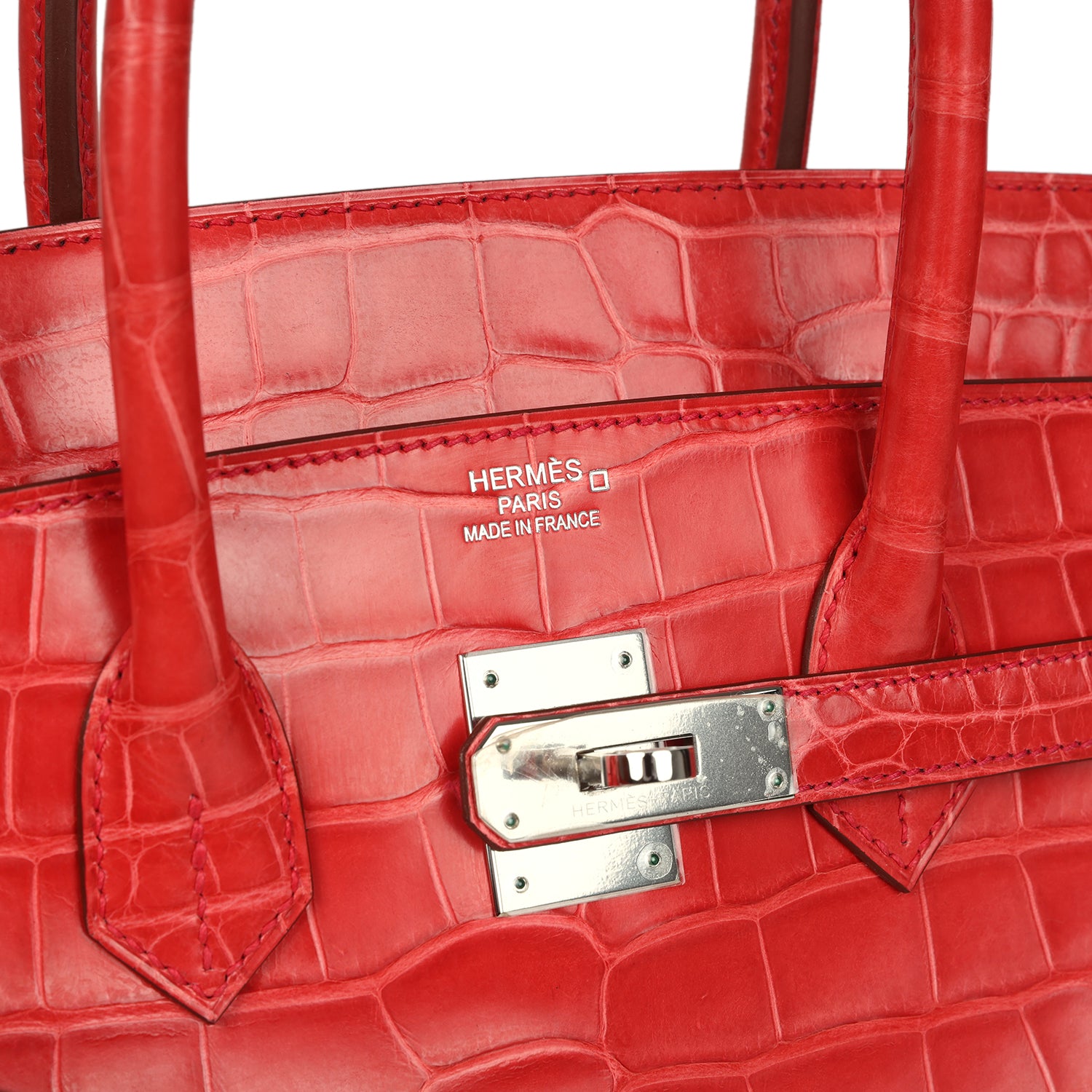 Pre-owned Hermes Birkin 35 Bougainvillea Matte Alligator Palladium Hardware