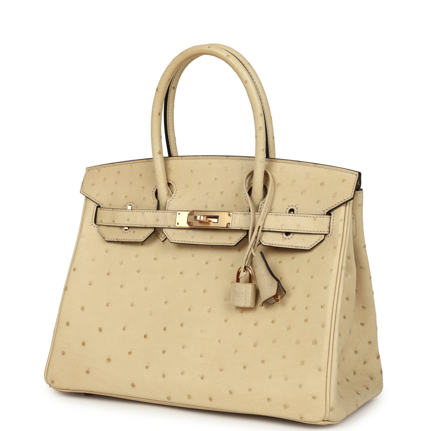 Hermes Birkin 30 Parchemin Ostrich Rose Gold Hardware