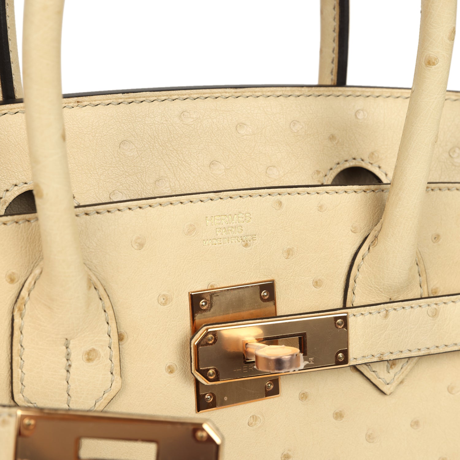 Hermes Birkin 30 Parchemin Ostrich Rose Gold Hardware
