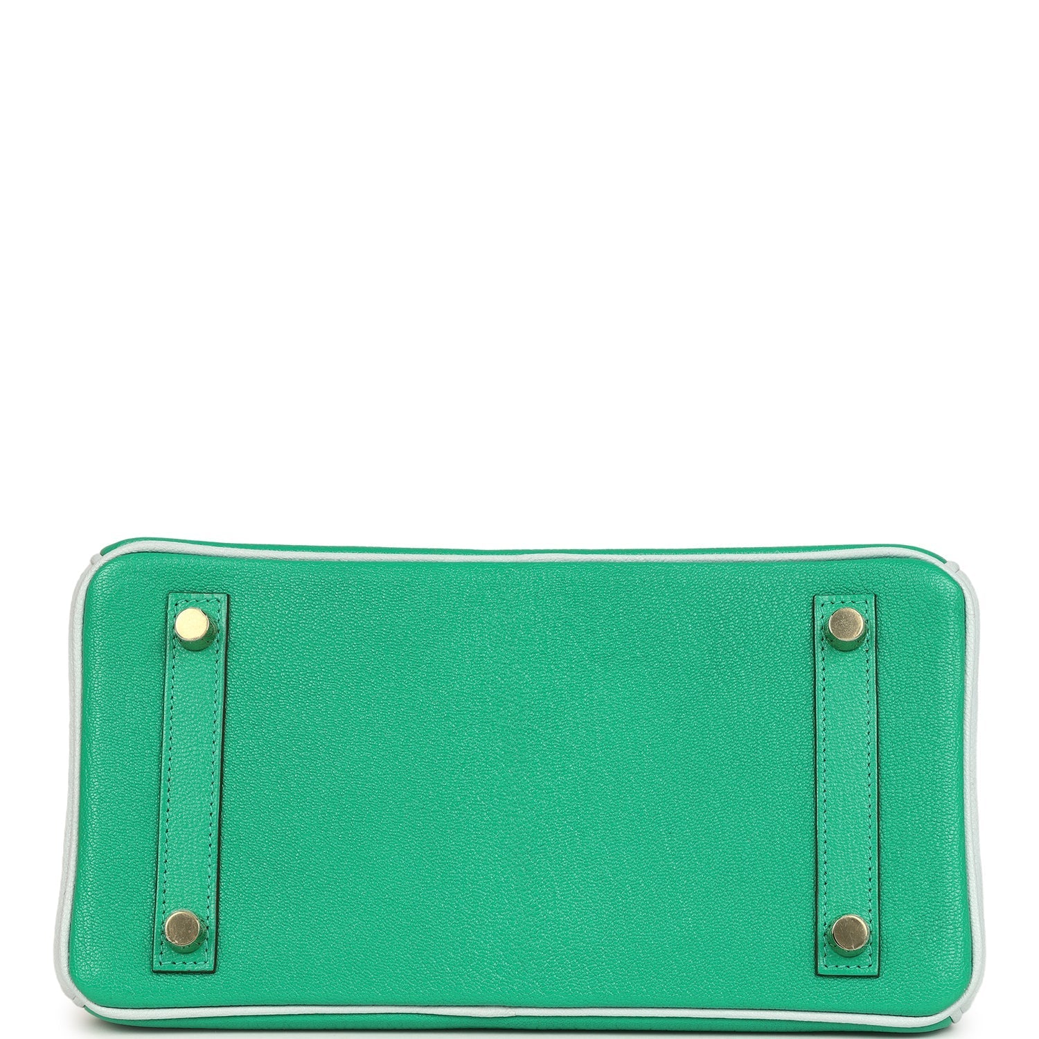 Hermes Special Order (HSS) Birkin 25 Bi-Color Menthe and Bleu Brume Chevre Mysore Brushed Gold