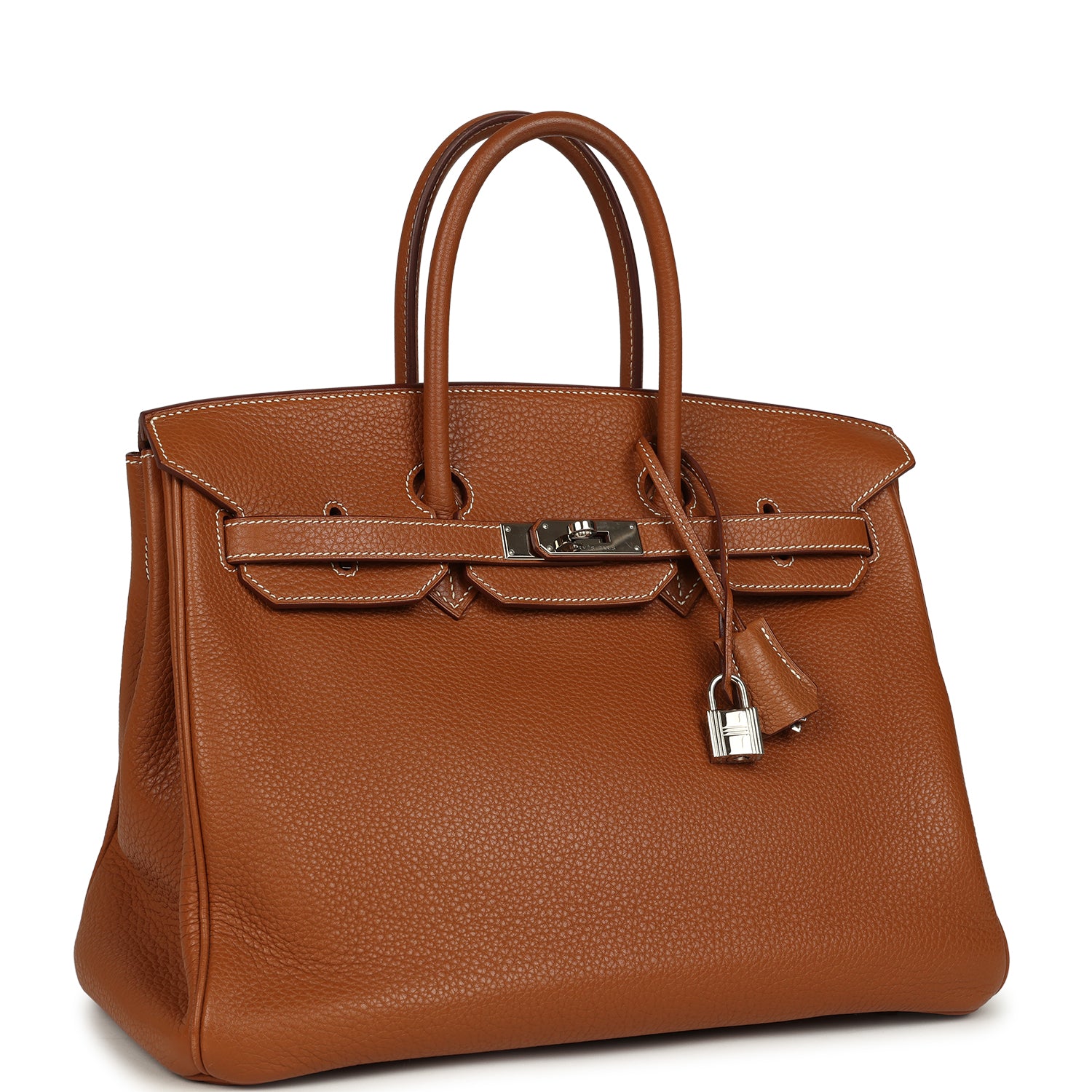 Pre-owned Hermes Birkin 35 Gold Togo Palladium Hardware