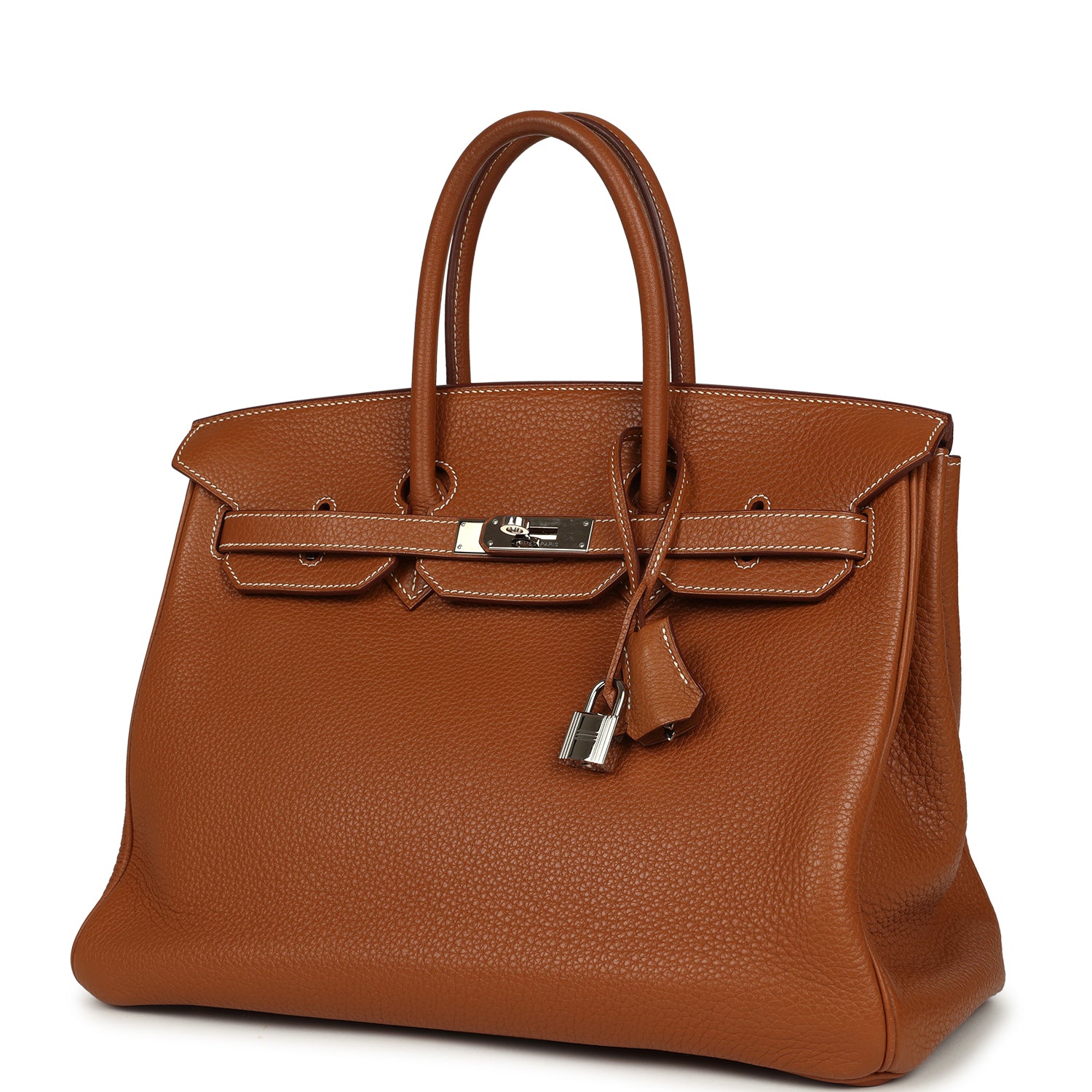 Pre-owned Hermes Birkin 35 Gold Togo Palladium Hardware