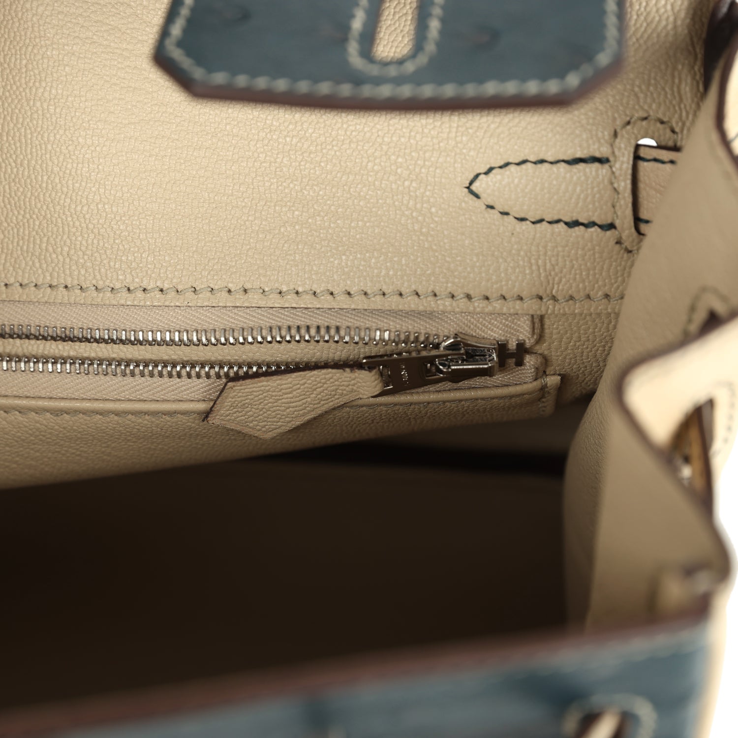 Hermes Special Order (HSS) Birkin 25 Vert Cypress and Parchemin Brushed Palladium Hardware