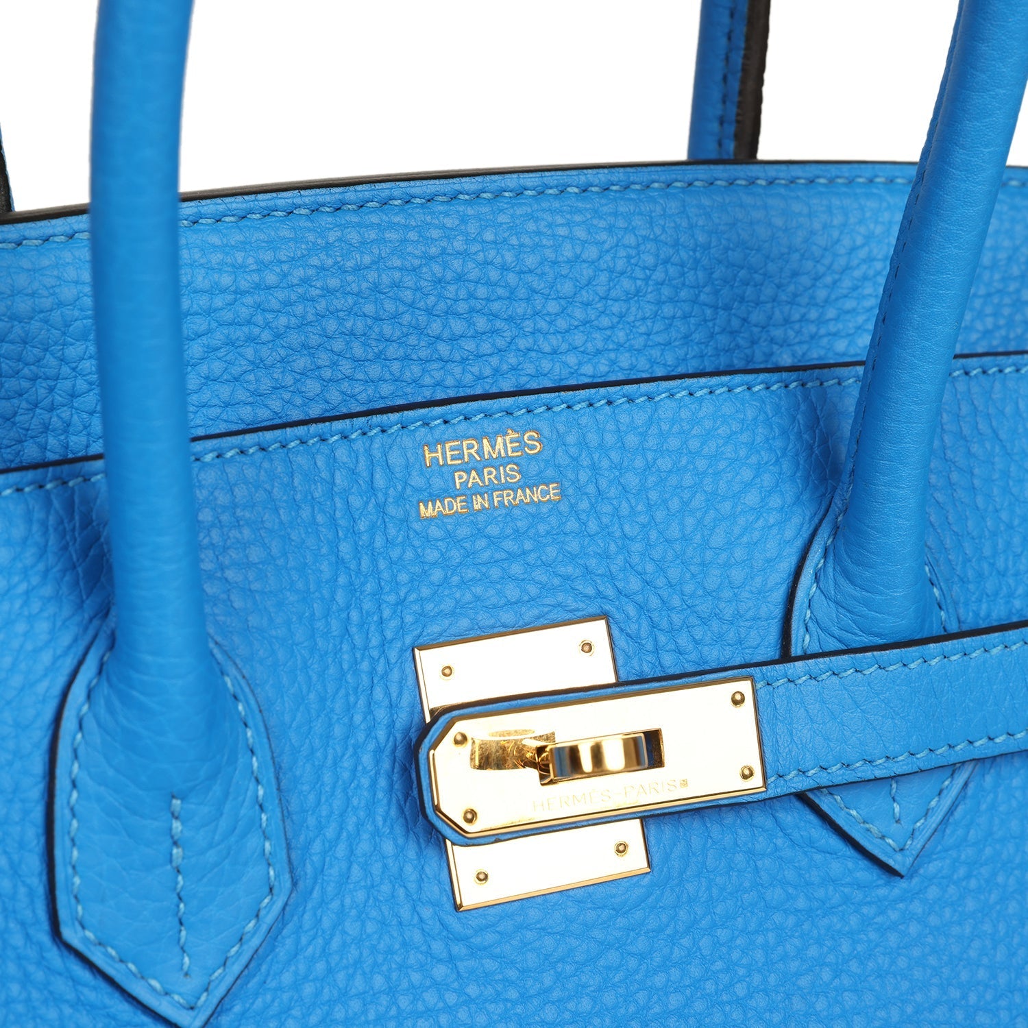 Pre-owned Hermes Birkin 35 Bleu Hydra Clemence Gold Hardware