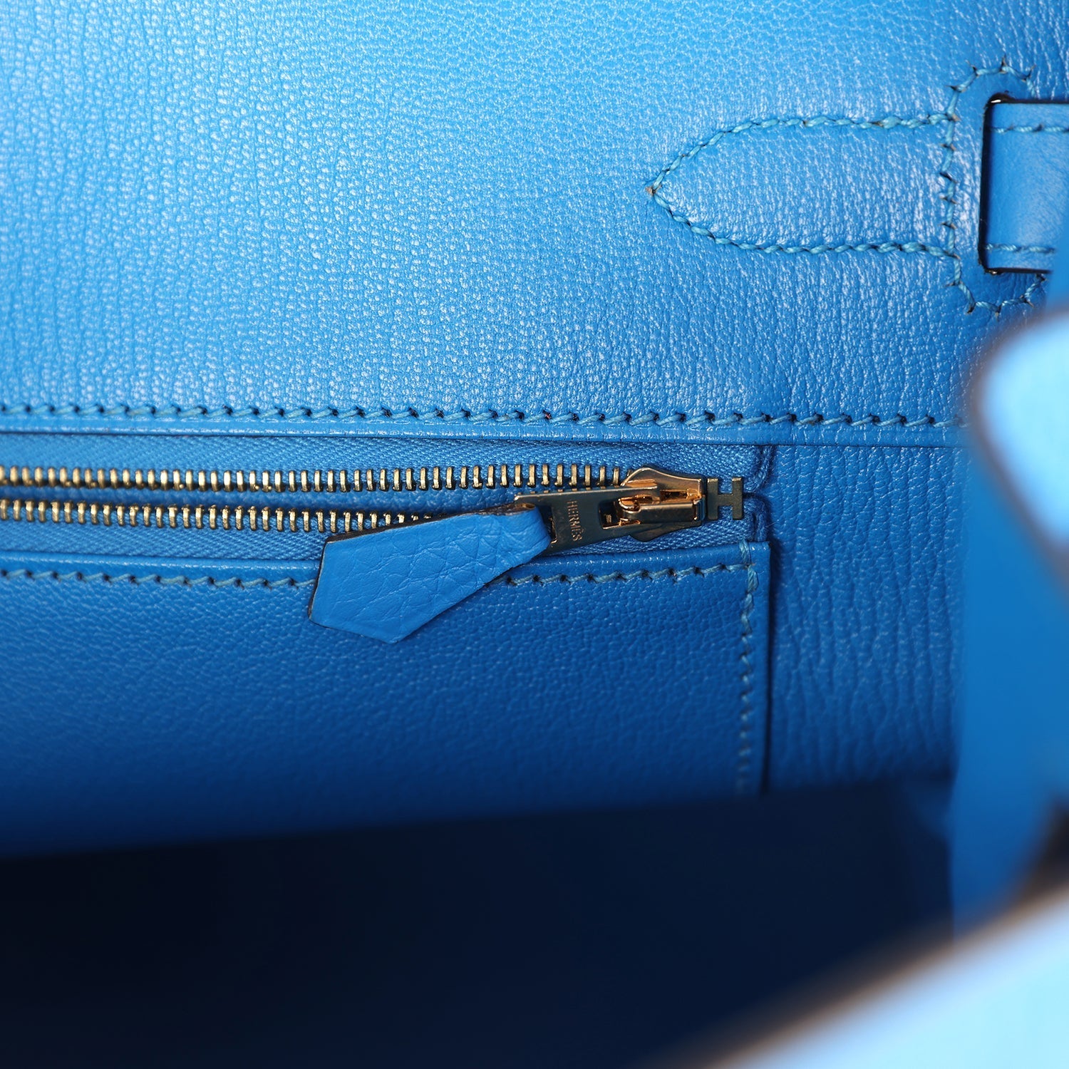 Pre-owned Hermes Birkin 35 Bleu Hydra Clemence Gold Hardware